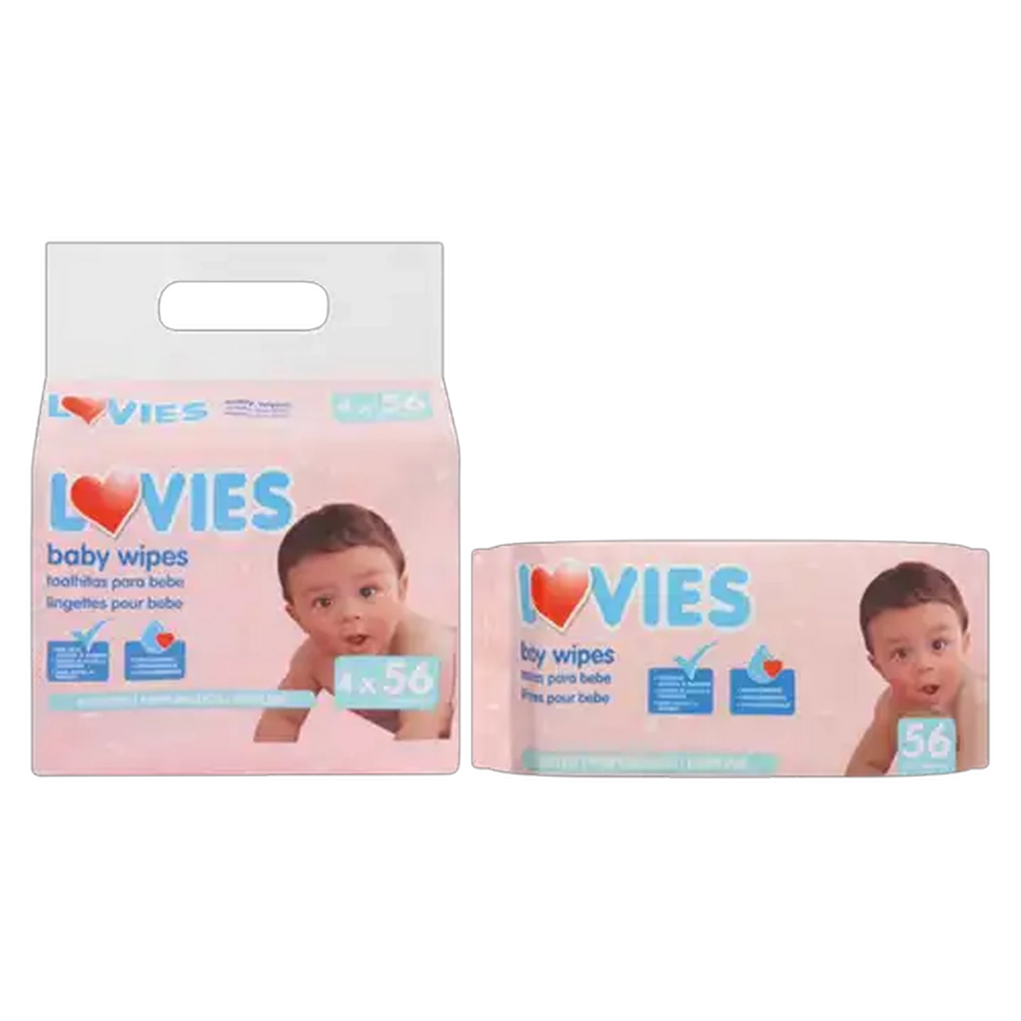 Image of Lovies Scented Baby Wipes 4 x 56 Pack