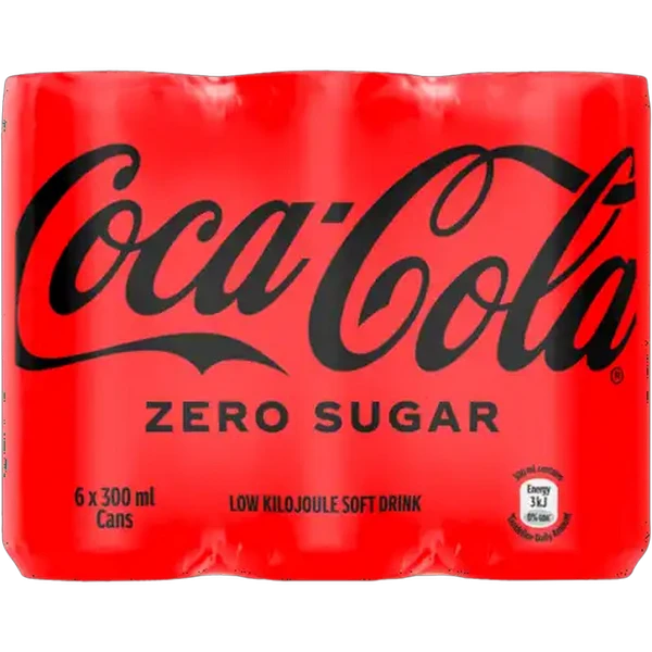 Coca-Cola Zero Sugar Soft Drink 6 x 300ml