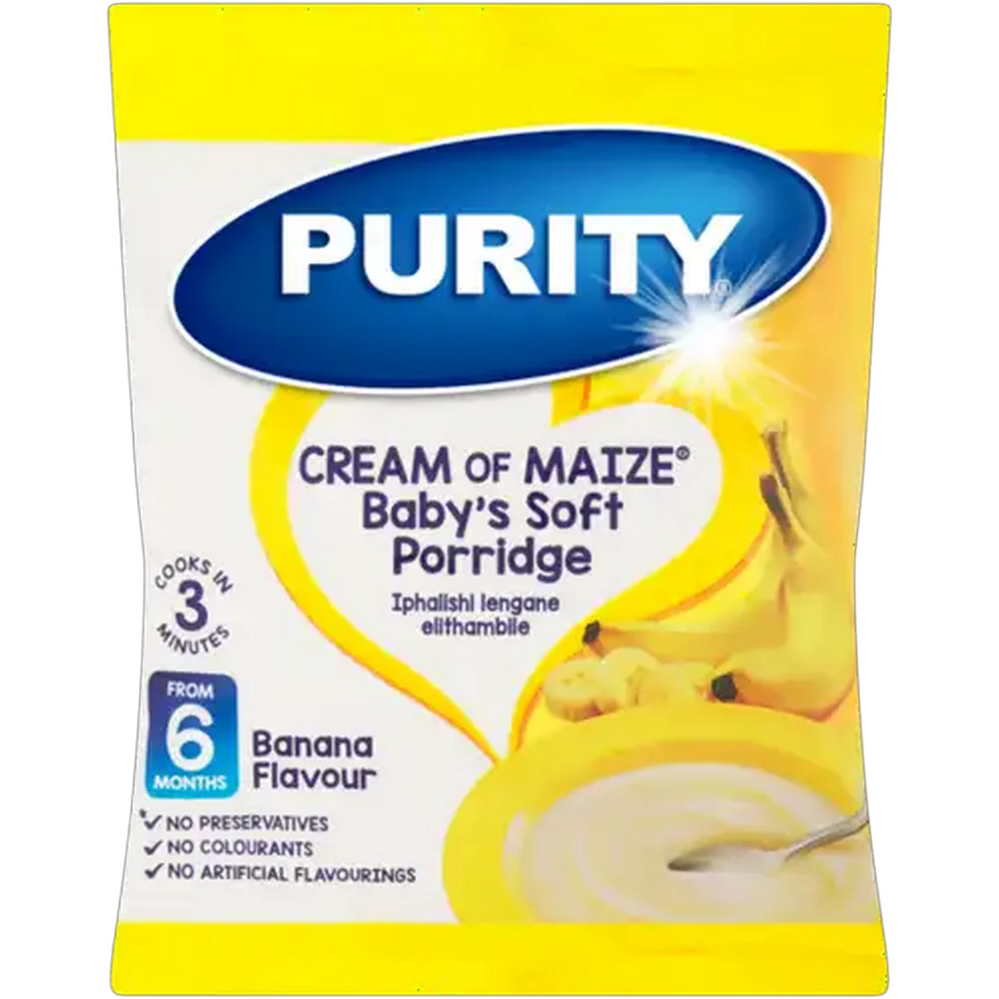 Image of PURITY From 6 Months Banana Flavour Cream of Maize Baby's Soft Porridge 400g