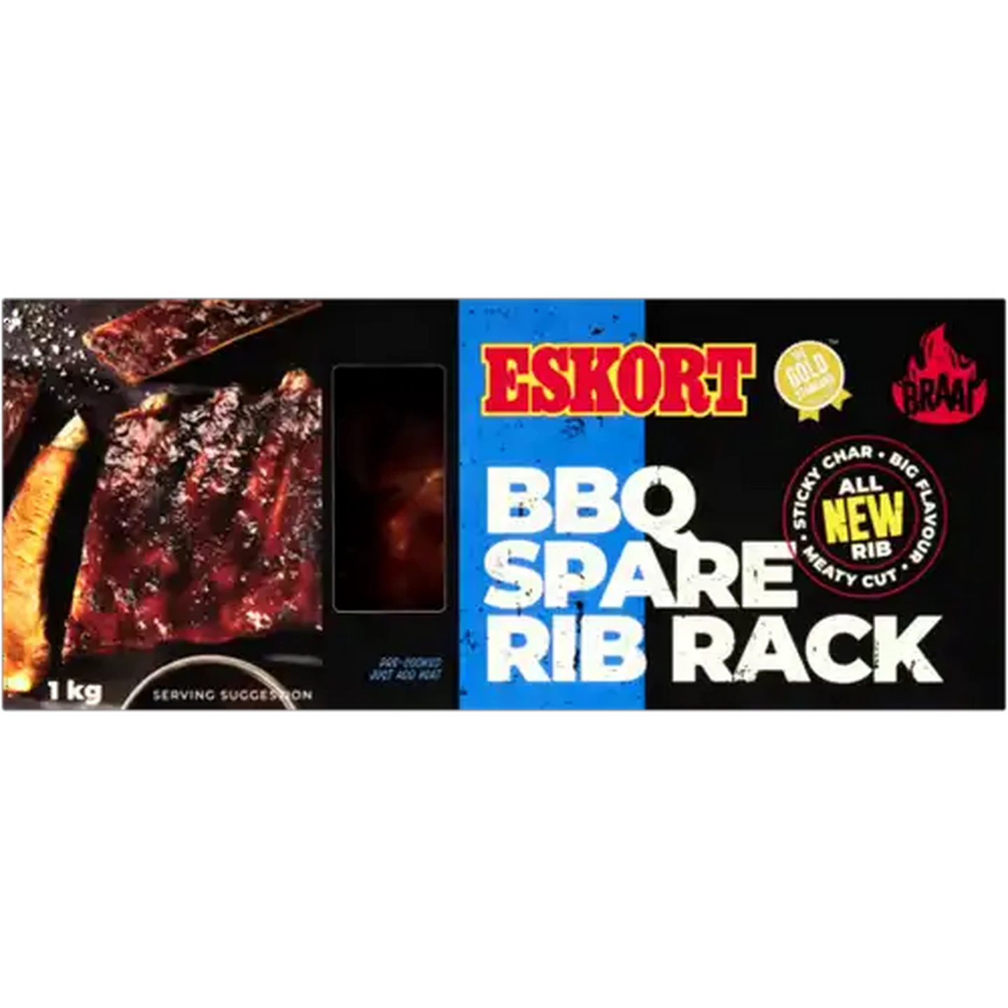 Image of Eskort Pre-Cooked BBQ Pork Spare Ribs 1kg