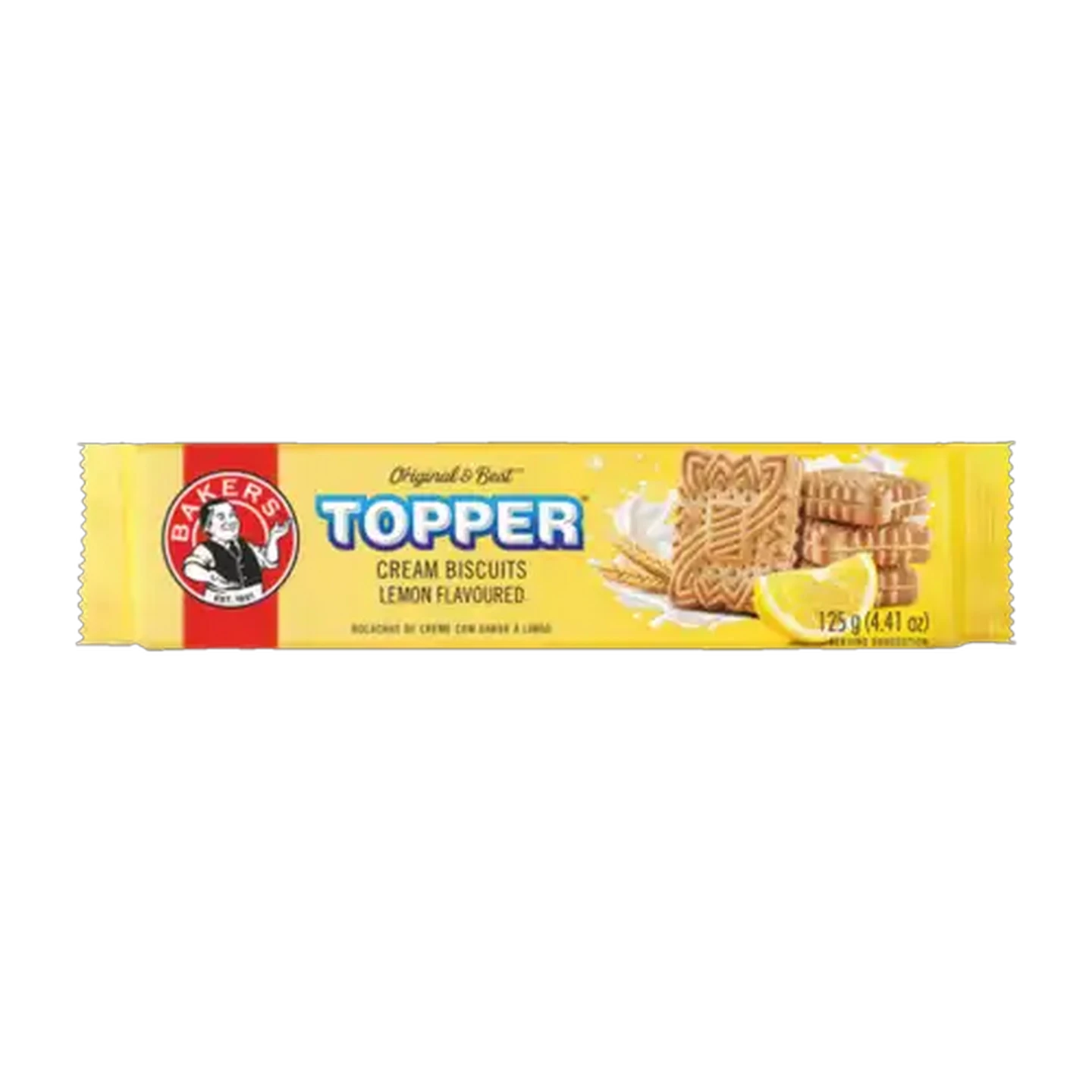Image of Bakers Topper Lemon Flavoured Cream Biscuits 125g