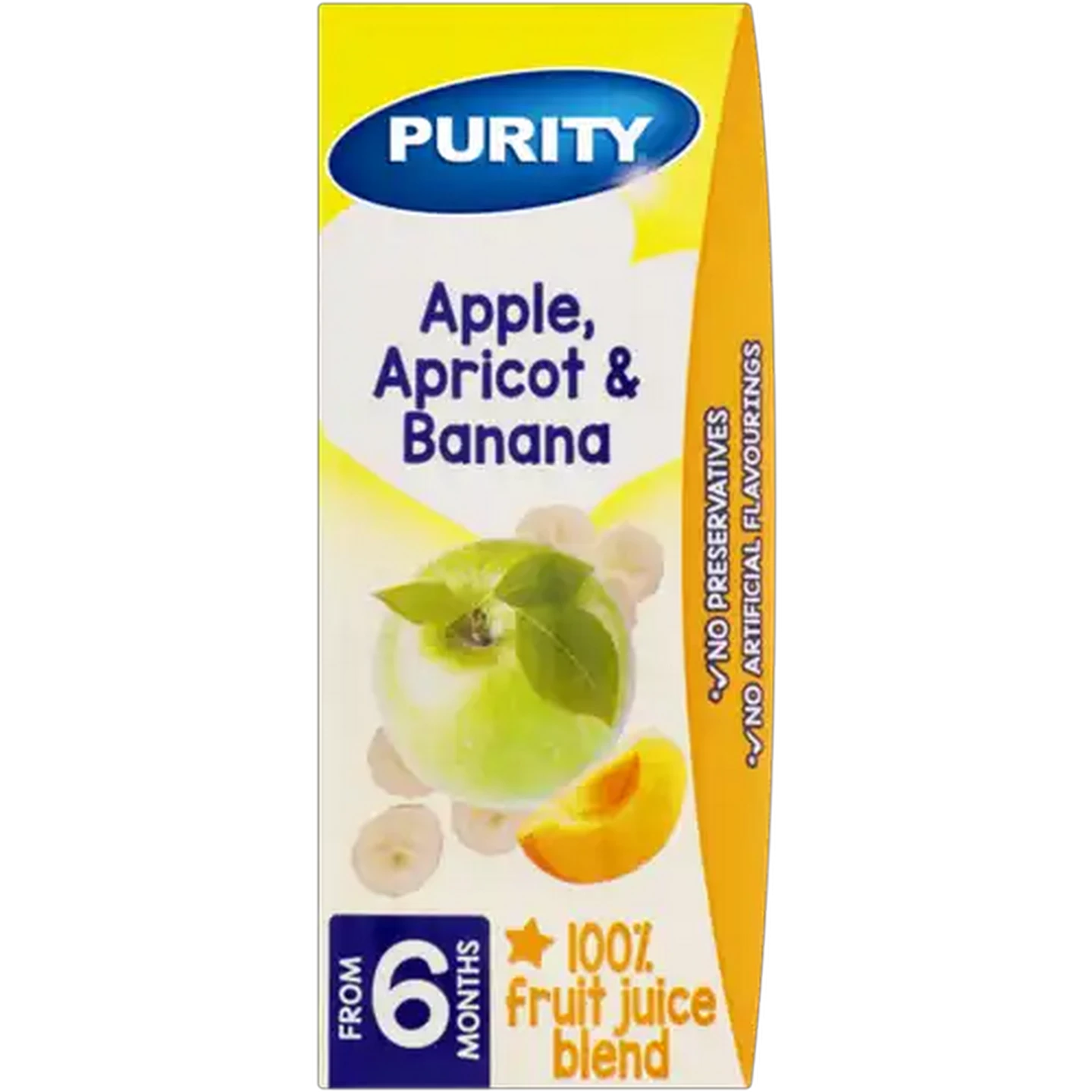 Image of PURITY From 6 Months Apple, Apricot & Banana 100% Fruit Juice Blend 200ml