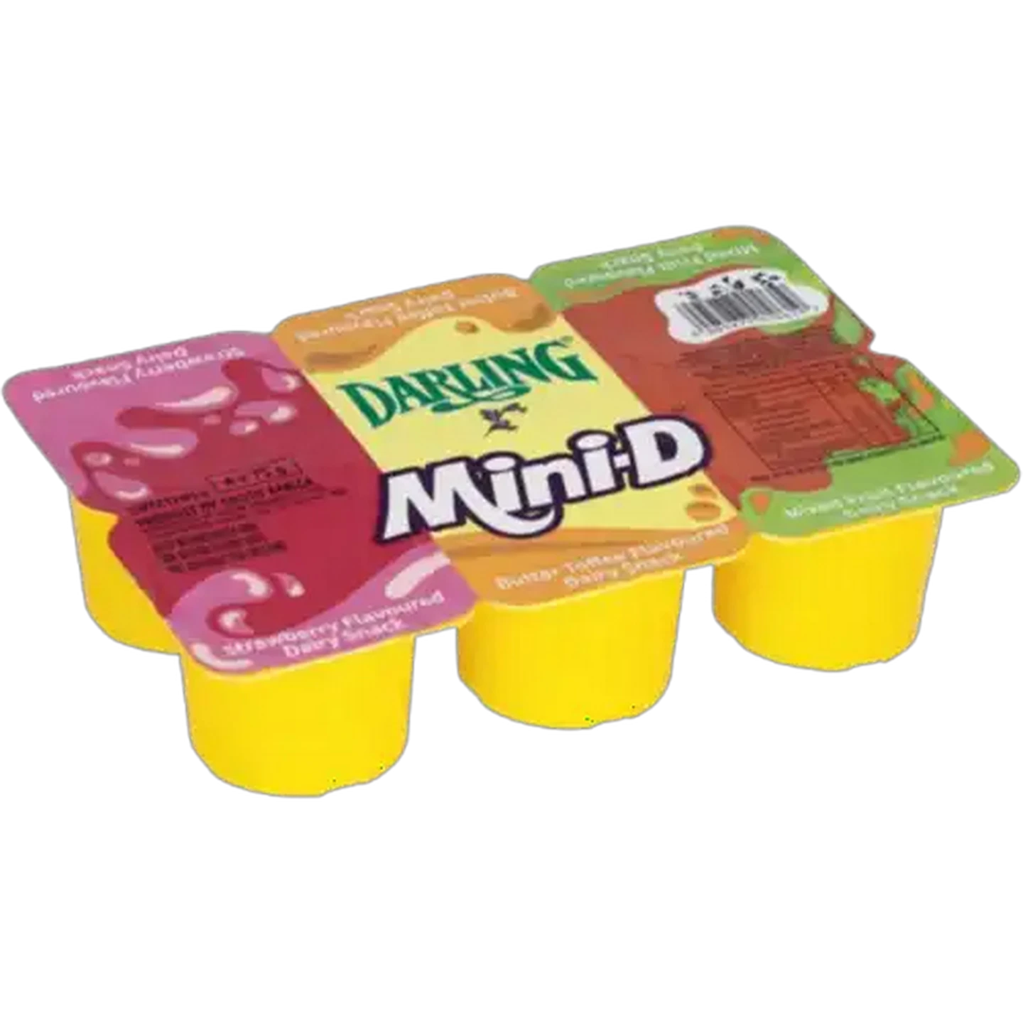 Image of Darling Mini-D Strawberry, Butter Toffee & Mixed Fruit Flavoured Dairy Snack 6 x 75g