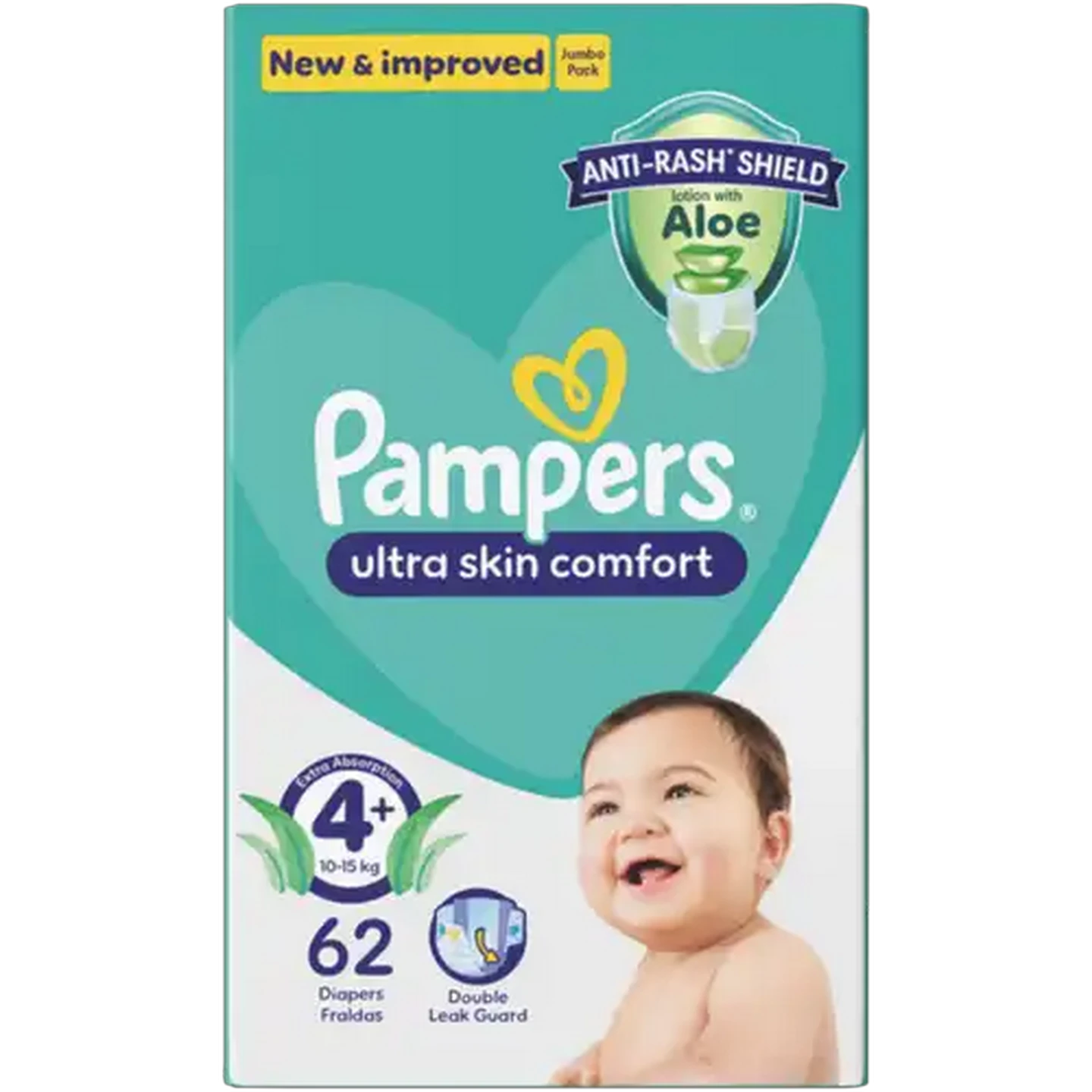 Image of Pampers Size 4+ 10-15kg Disposable Nappies 62 Pack