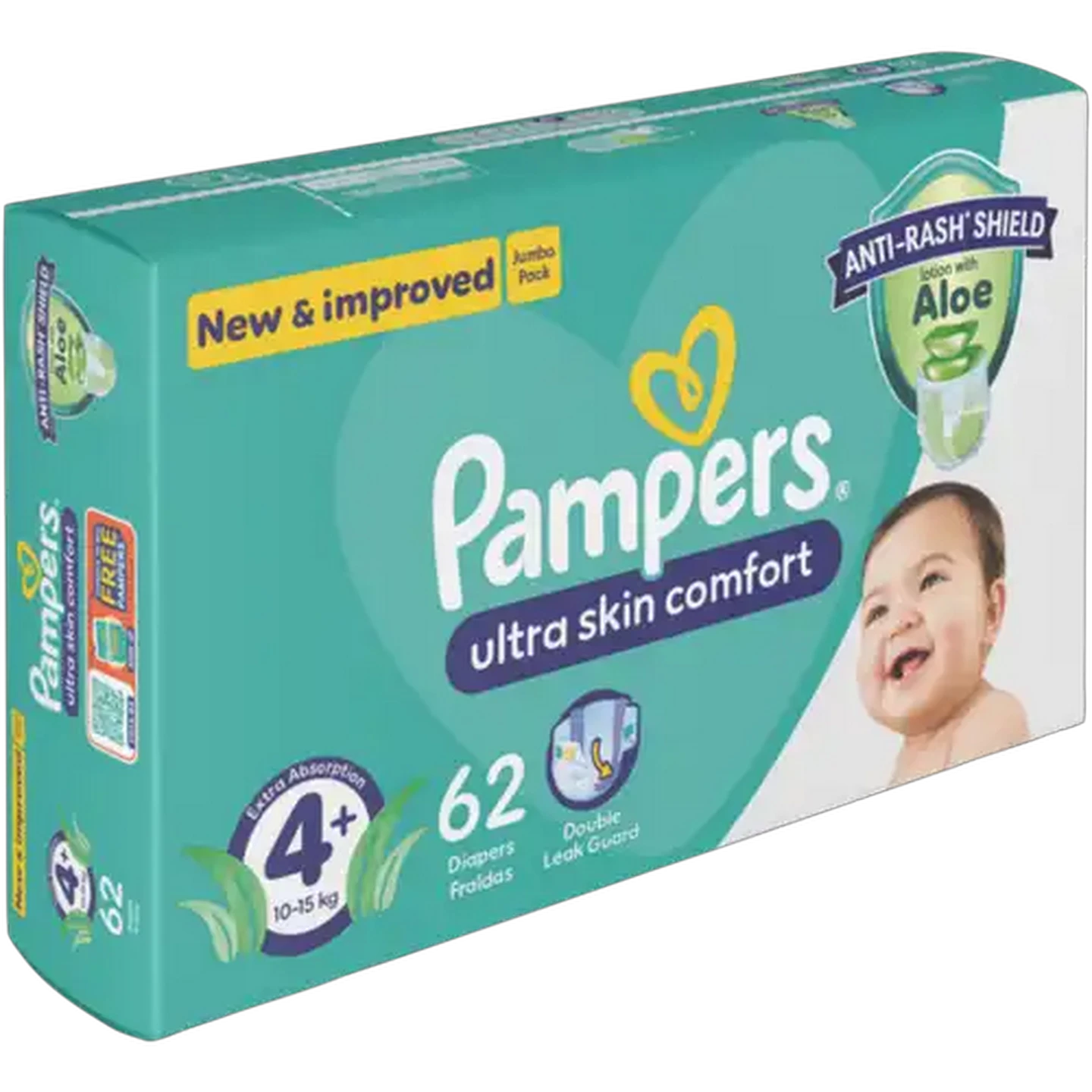 Image of Pampers Size 4+ 10-15kg Disposable Nappies 62 Pack