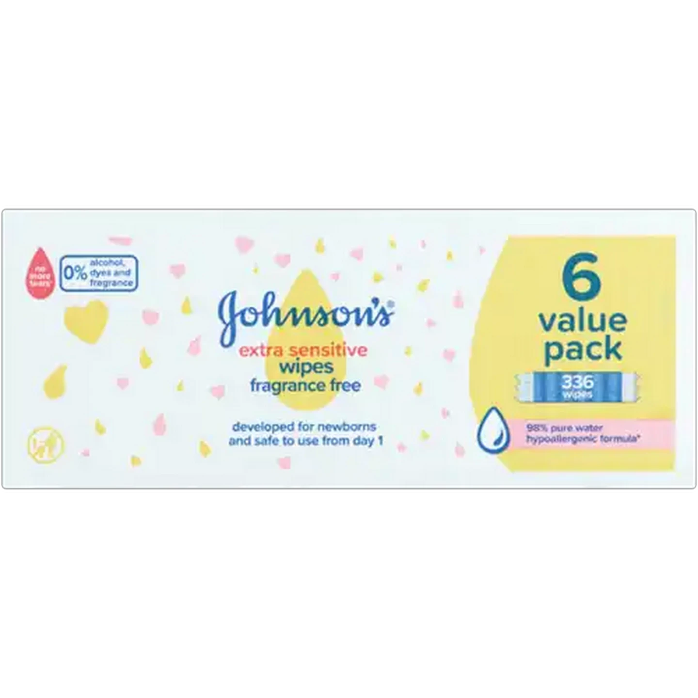 Image of JOHNSON’S Baby Extra Sensitive Fragrance Free Wipes 336 Pack
