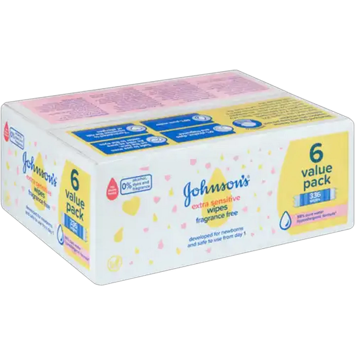 Image of JOHNSON’S Baby Extra Sensitive Fragrance Free Wipes 336 Pack
