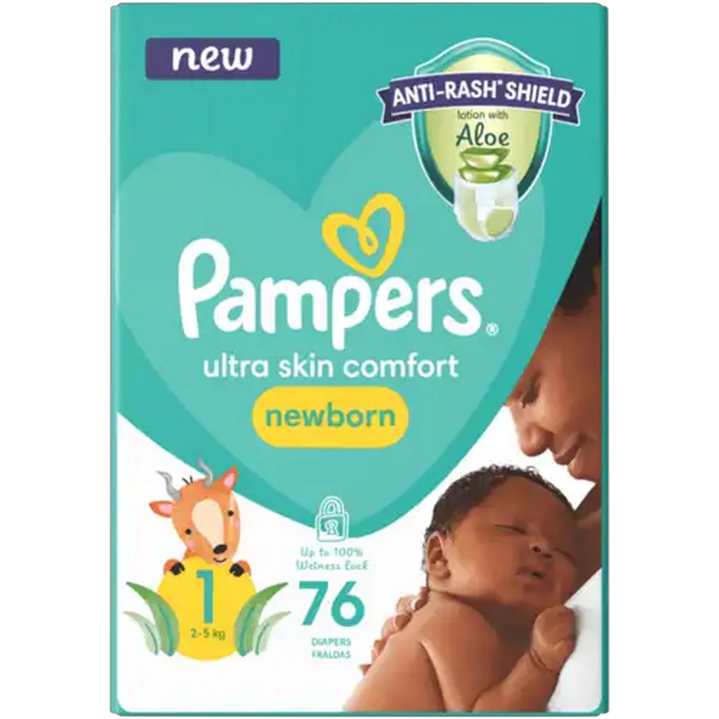 Image of Pampers Size 1 2-5kg Newborn Disposable Nappies 76 Pack
