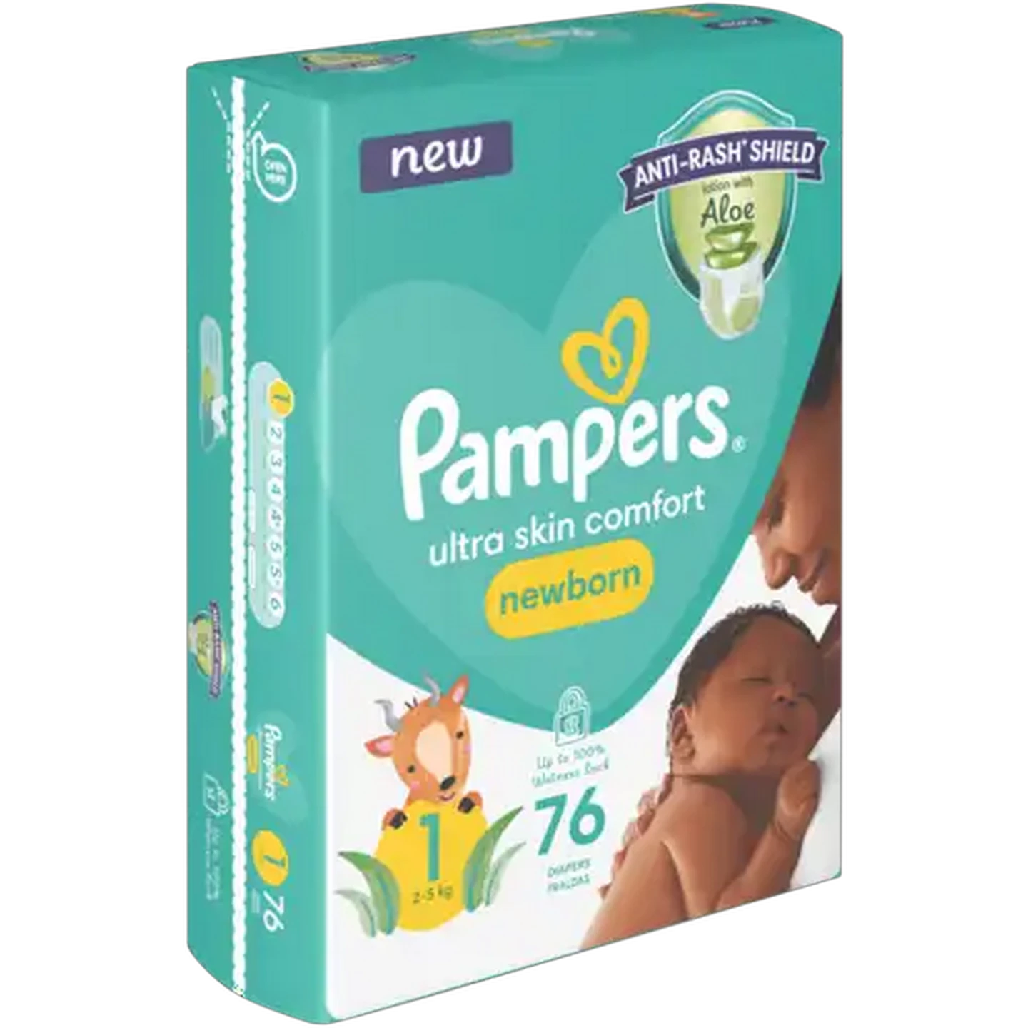 Image of Pampers Size 1 2-5kg Newborn Disposable Nappies 76 Pack