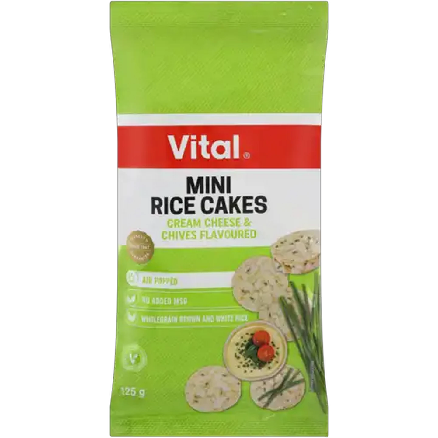 Image of Vital Cream Cheese & Chives Flavoured Mini Rice Cakes Bag 125g