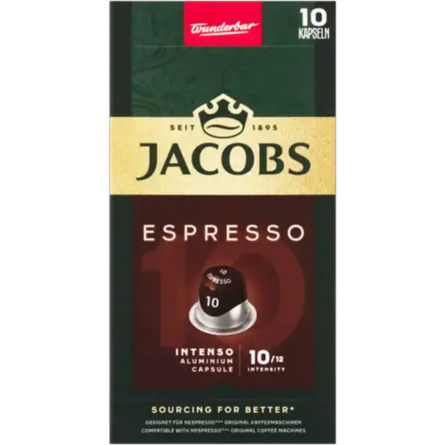 Image of Jacobs Espresso Intenso 10 Coffee Capsules 10 Pack