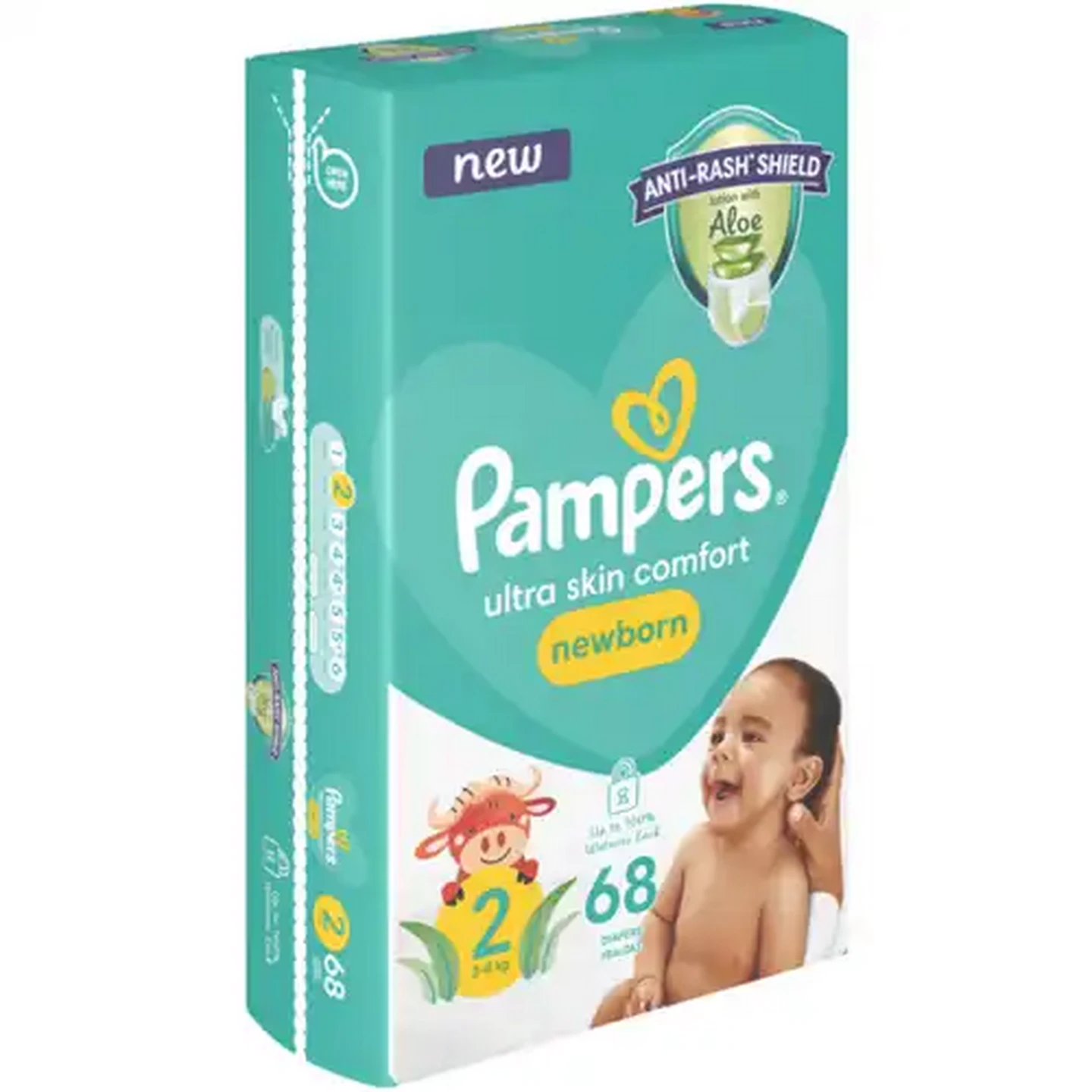 Image of Pampers Size 2 3-8kg Newborn Disposable Nappies 68 Pack
