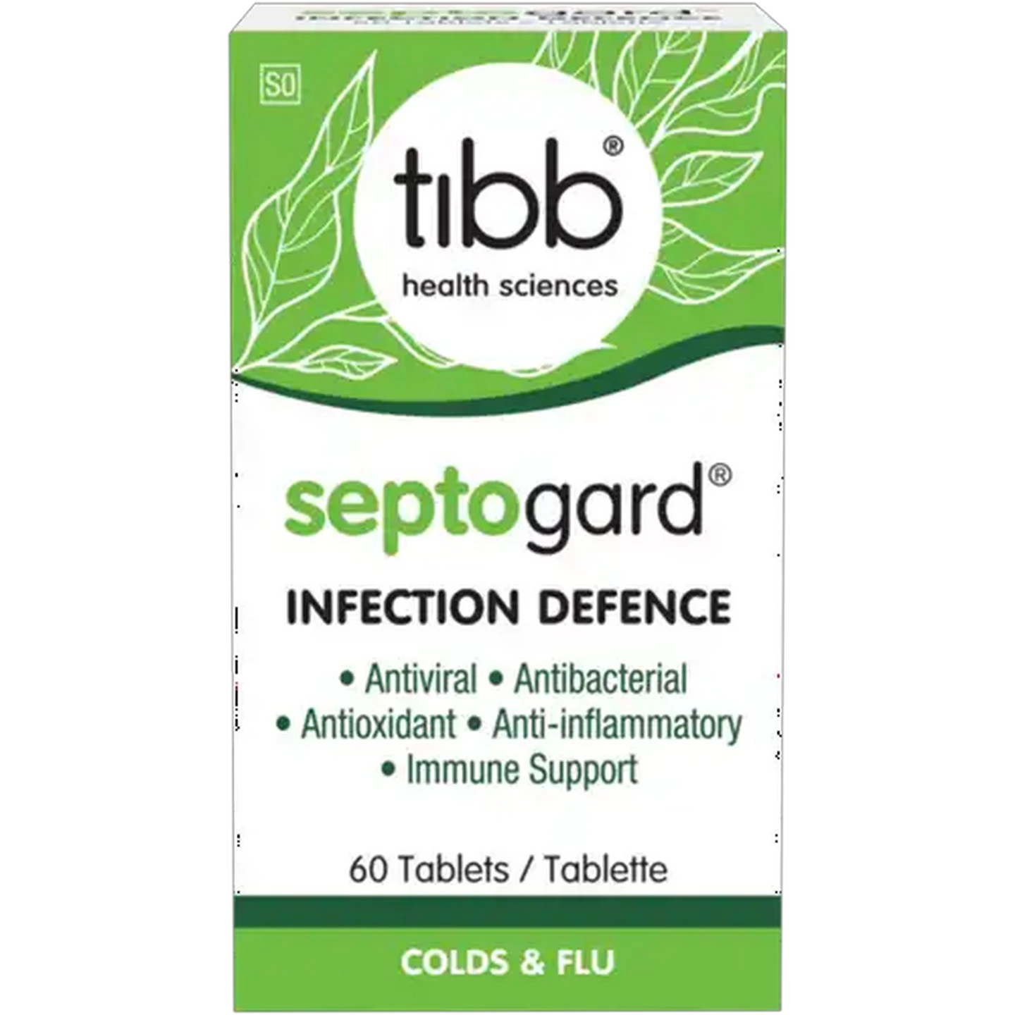Image of Tibb Septogard Infection Defence Colds & Flu Tablets 60 Pack