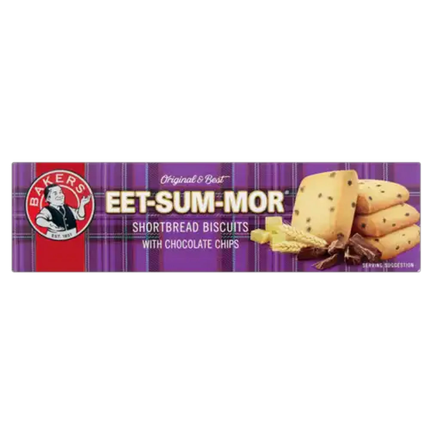 Image of Bakers Eet-Sum-Mor Chocolate Chip Shortbread Biscuits 200g