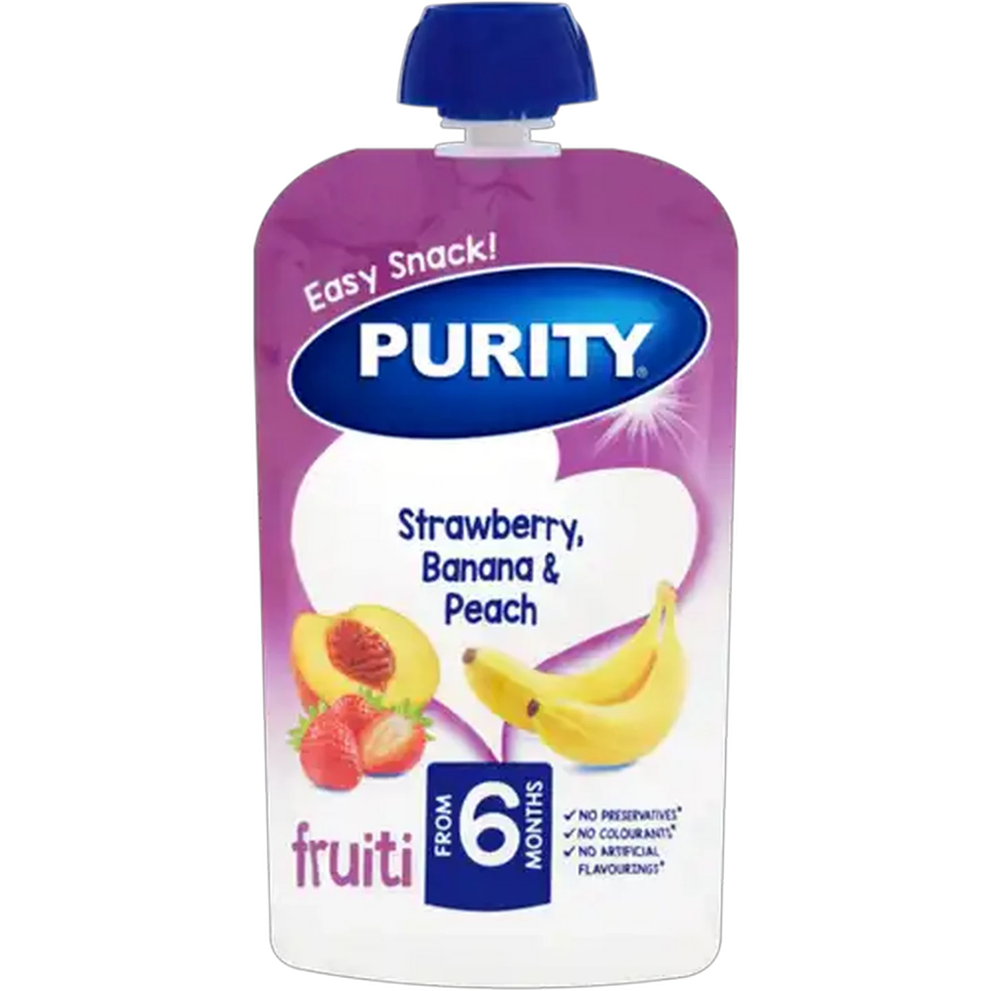 Image of PURITY From 6 Months Strawberry, Banana & Peach Fruiti 110ml