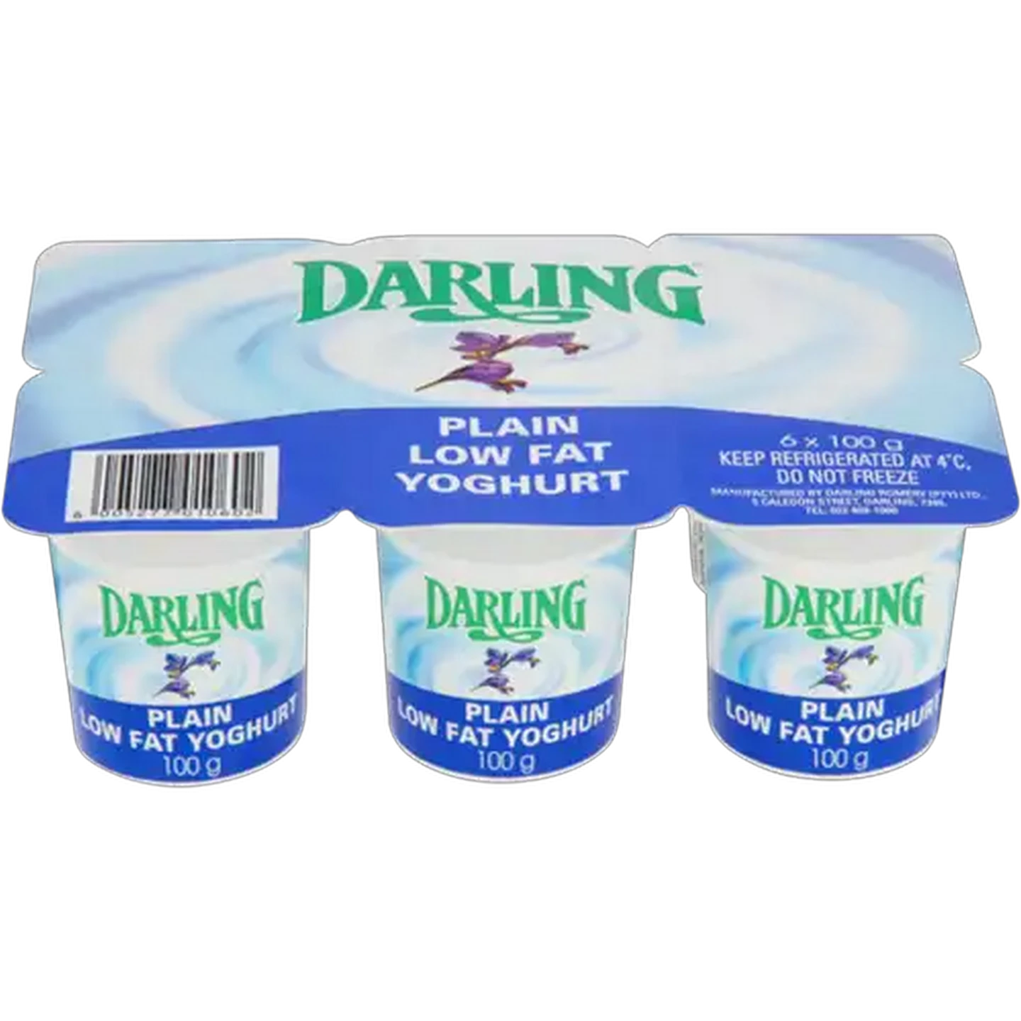Image of Darling Low Fat Plain Yoghurt 6 x 100ml