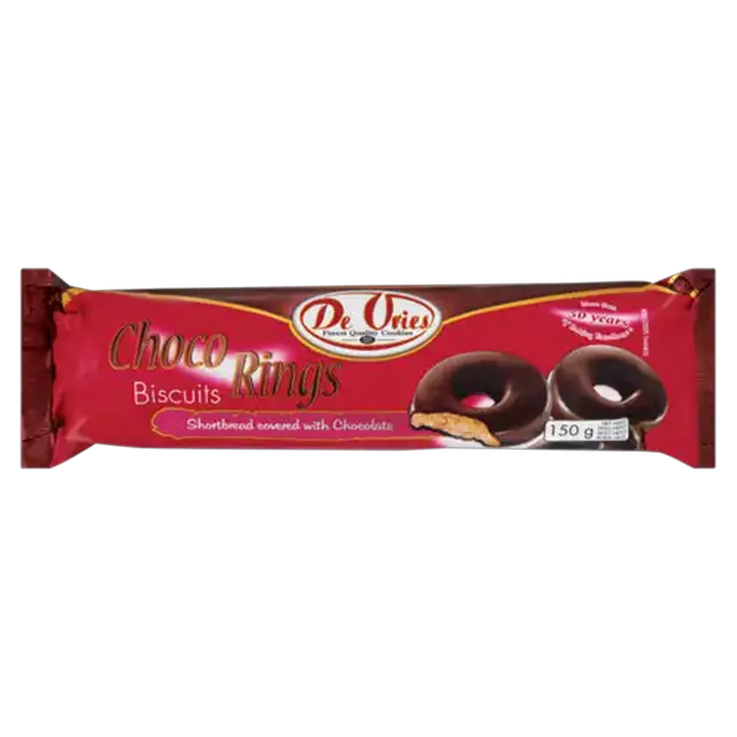 Image of De Vries Choco Rings Biscuits 150g