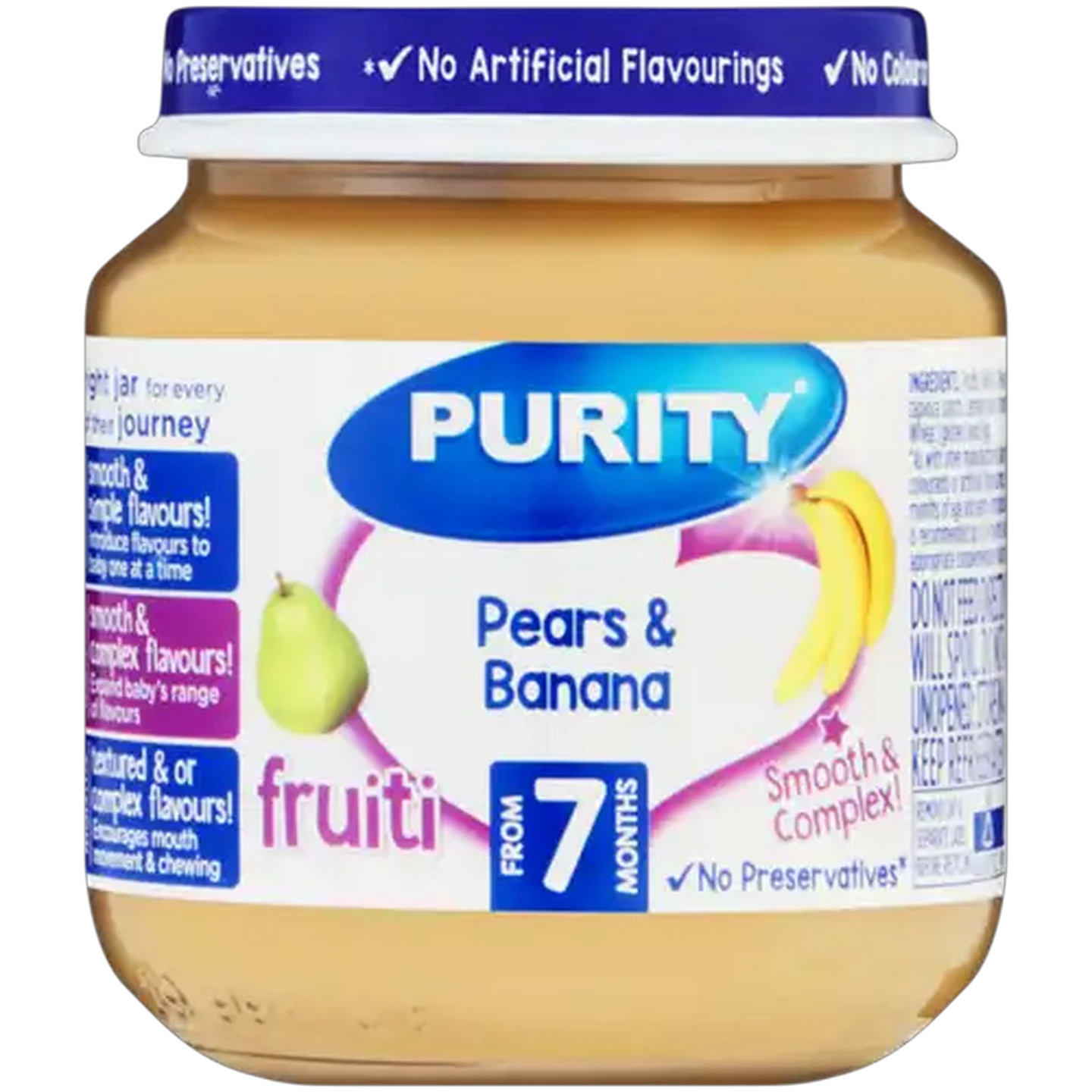 Image of PURITY From 7 Months Pears & Banana Fruiti 125ml