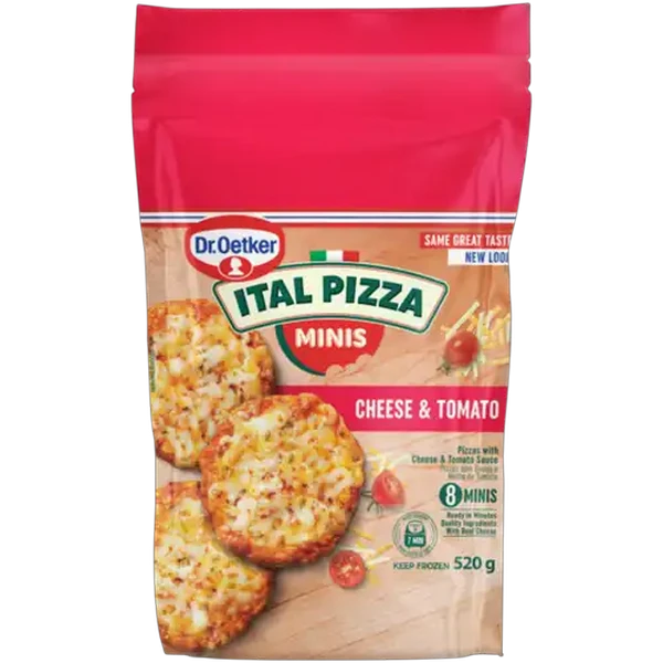 Dr. Oetker Ital Pizza Frozen Cheese & Tomato Pizza Minis 8 Pack