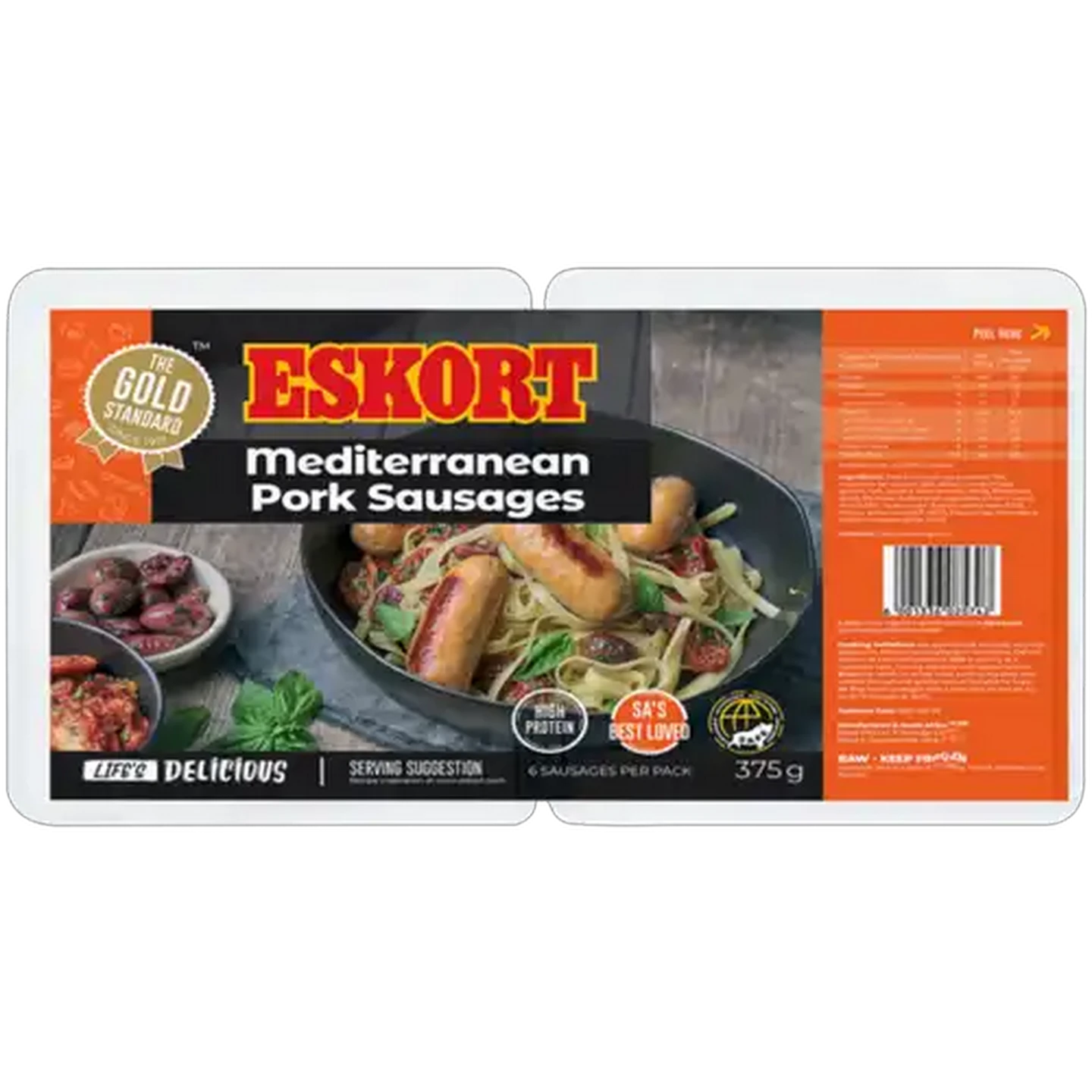 Image of Eskort Mediterranean Frozen Pork Sausages 375g