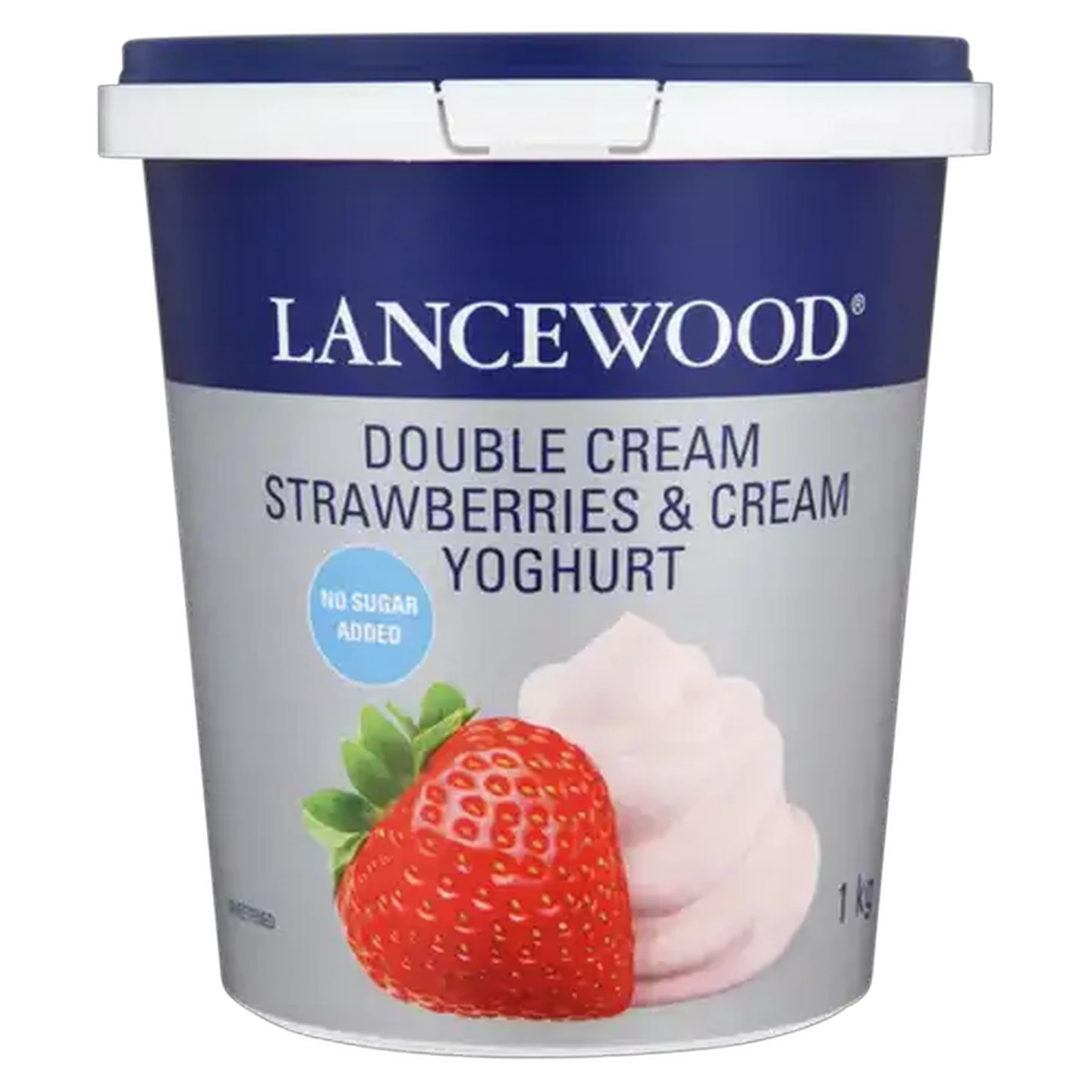 Image of LANCEWOOD Strawberries & Cream Flavoured Double Cream Yoghurt No Sugar Added 1kg