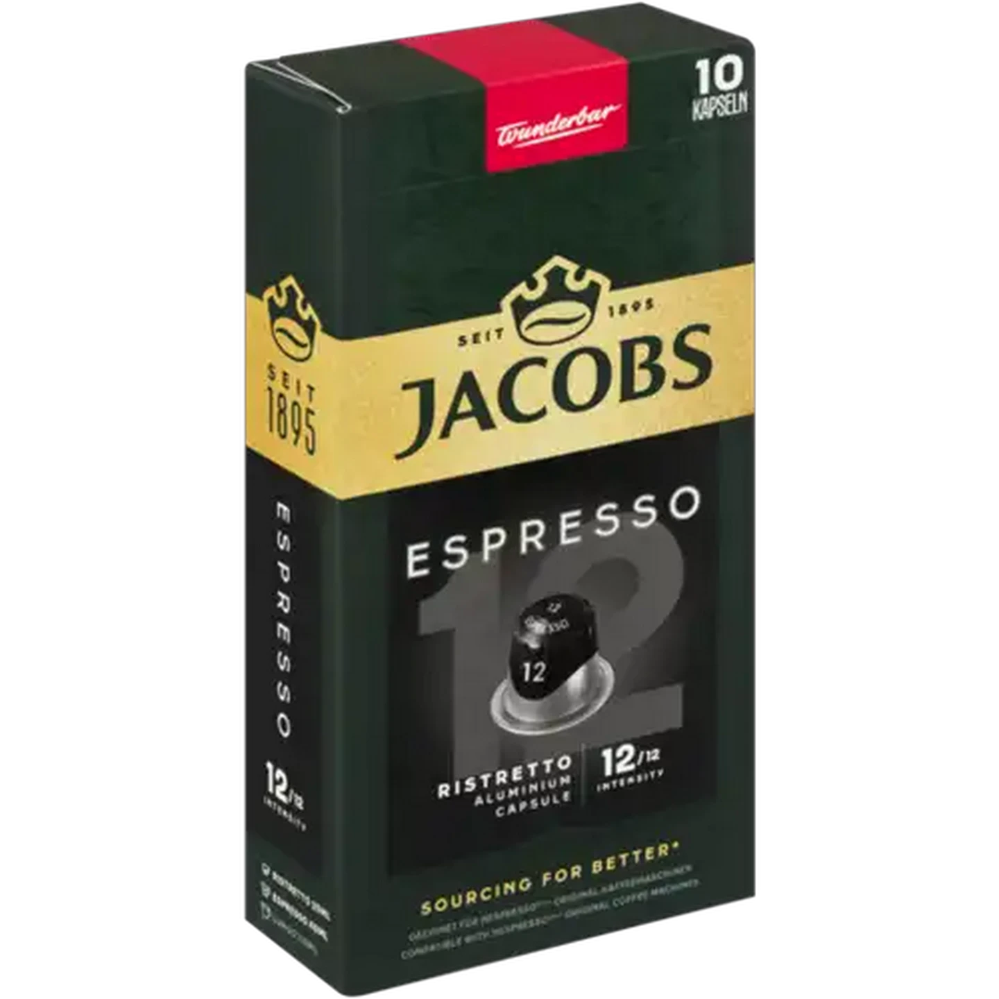 Image of Jacobs Espresso Ristretto 12 Coffee Capsules 10 Pack