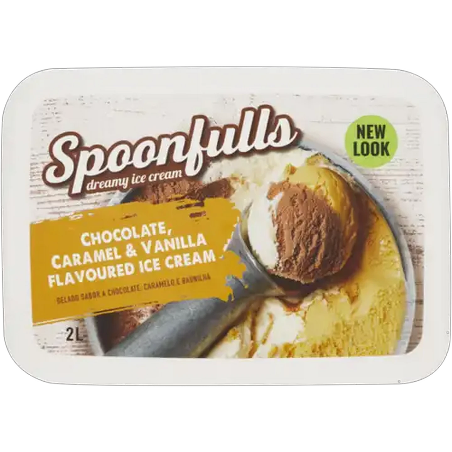 Image of Spoonfulls Caramel, Vanilla & Chocolate Ice Cream 2L