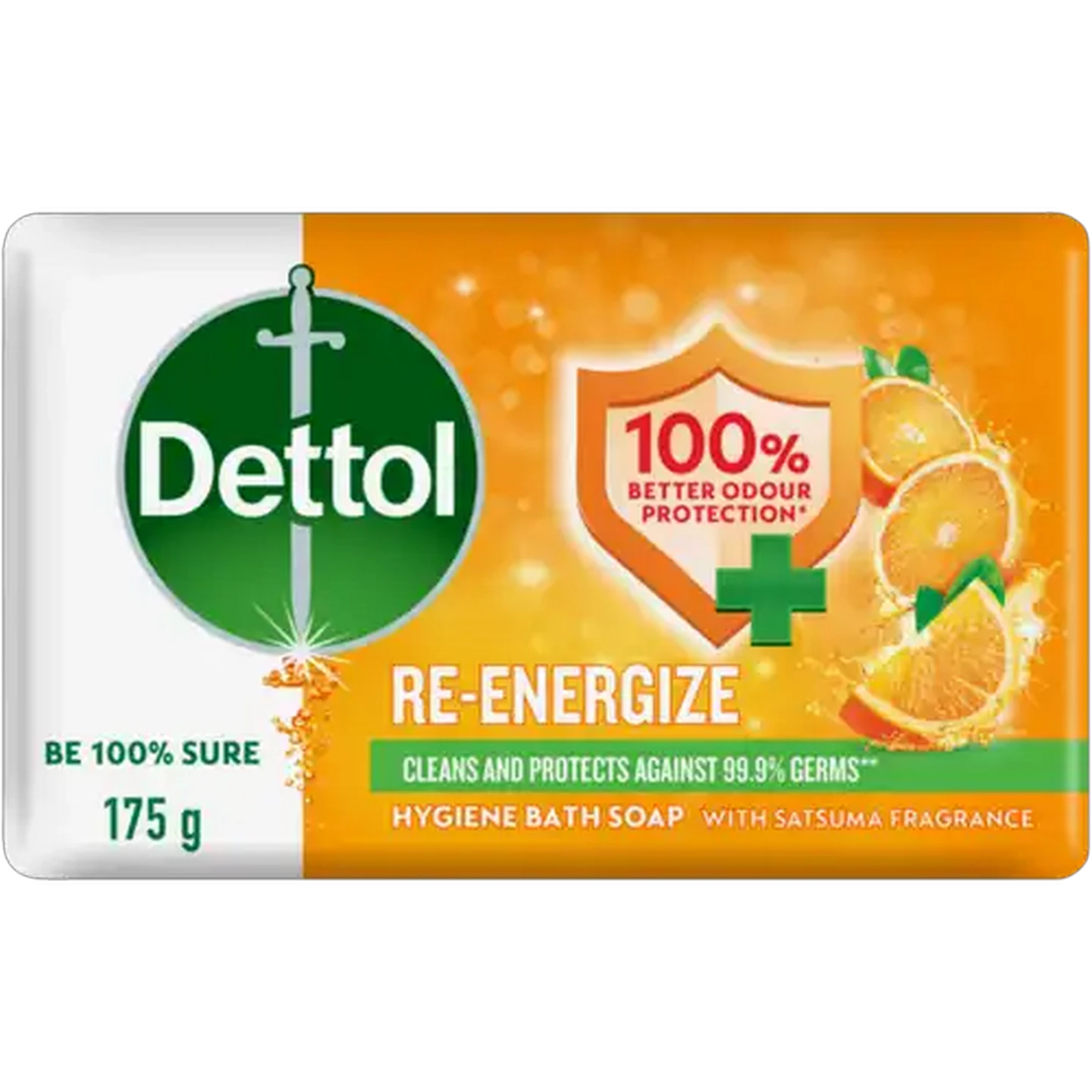 Image of Dettol Re-Energize Hygiene Bath Soap Bar 175g