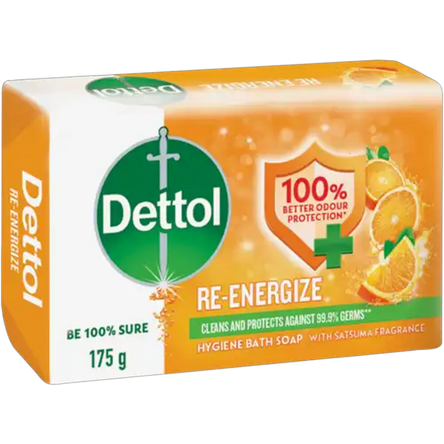 Image of Dettol Re-Energize Hygiene Bath Soap Bar 175g