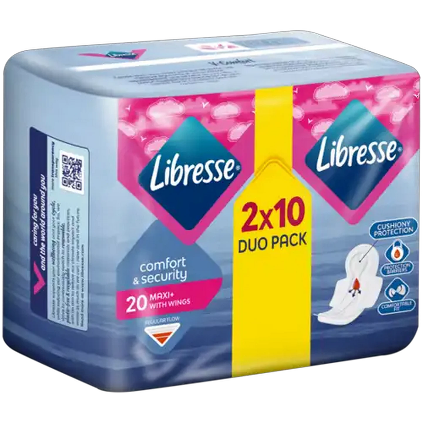 Image of Libresse Regular Flow Maxi+ Sanitary Pads with Wings 20 Pack