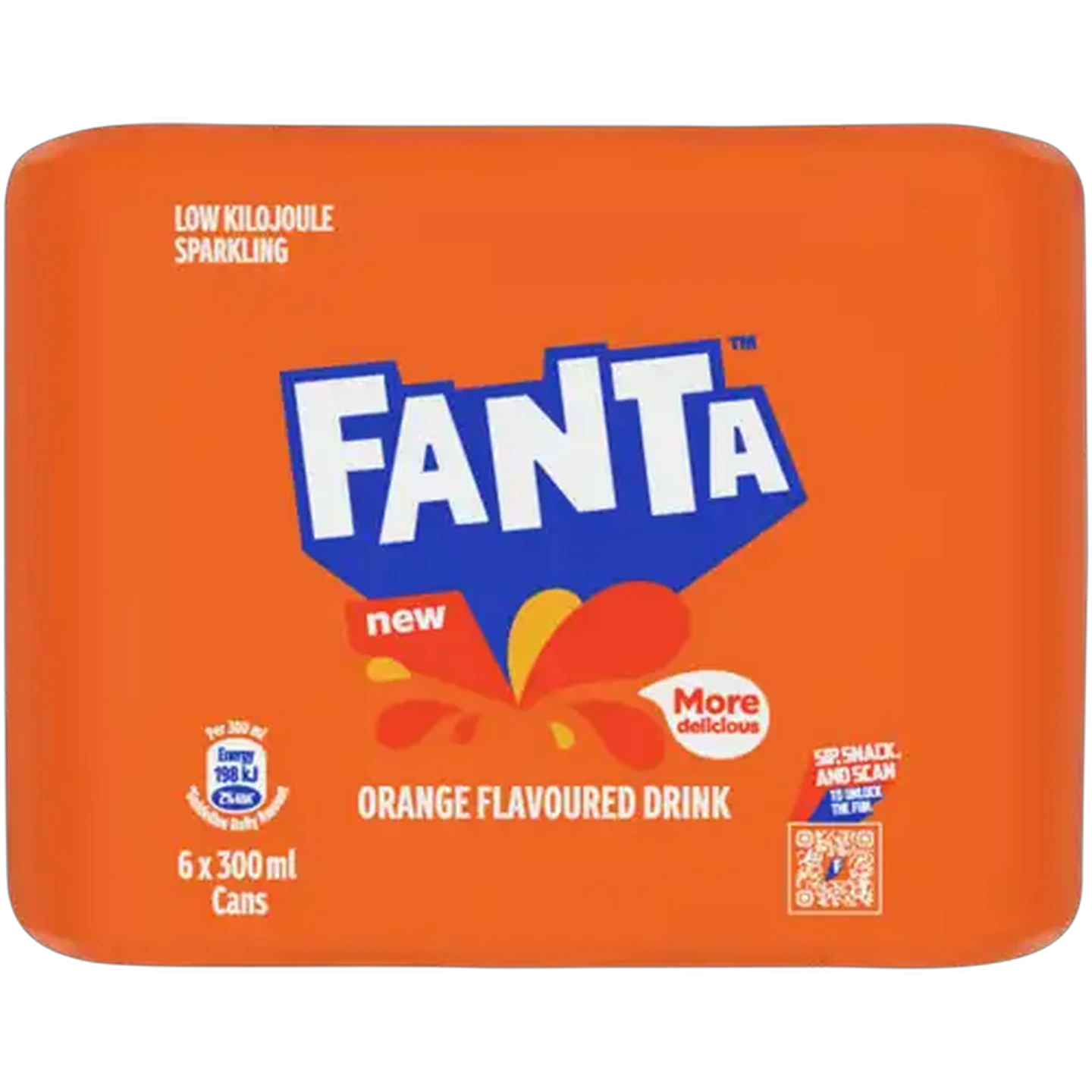 Image of Fanta Orange Flavoured Sparkling Soft Drink Cans 6 x 300ml
