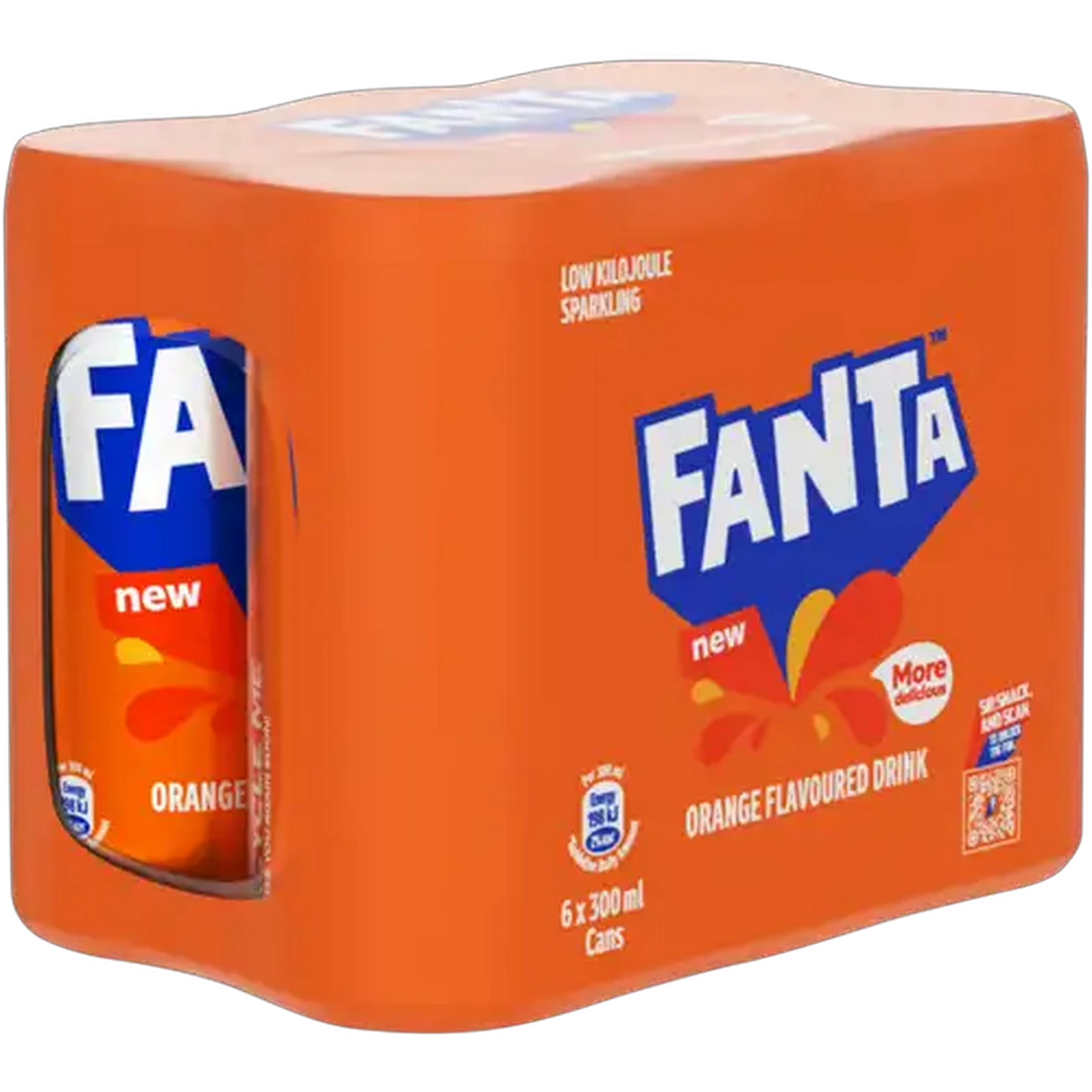 Image of Fanta Orange Flavoured Sparkling Soft Drink Cans 6 x 300ml