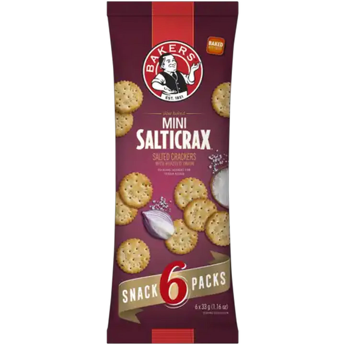 Image of Bakers Mini Salticrax With Roasted Onion 6 x 33g