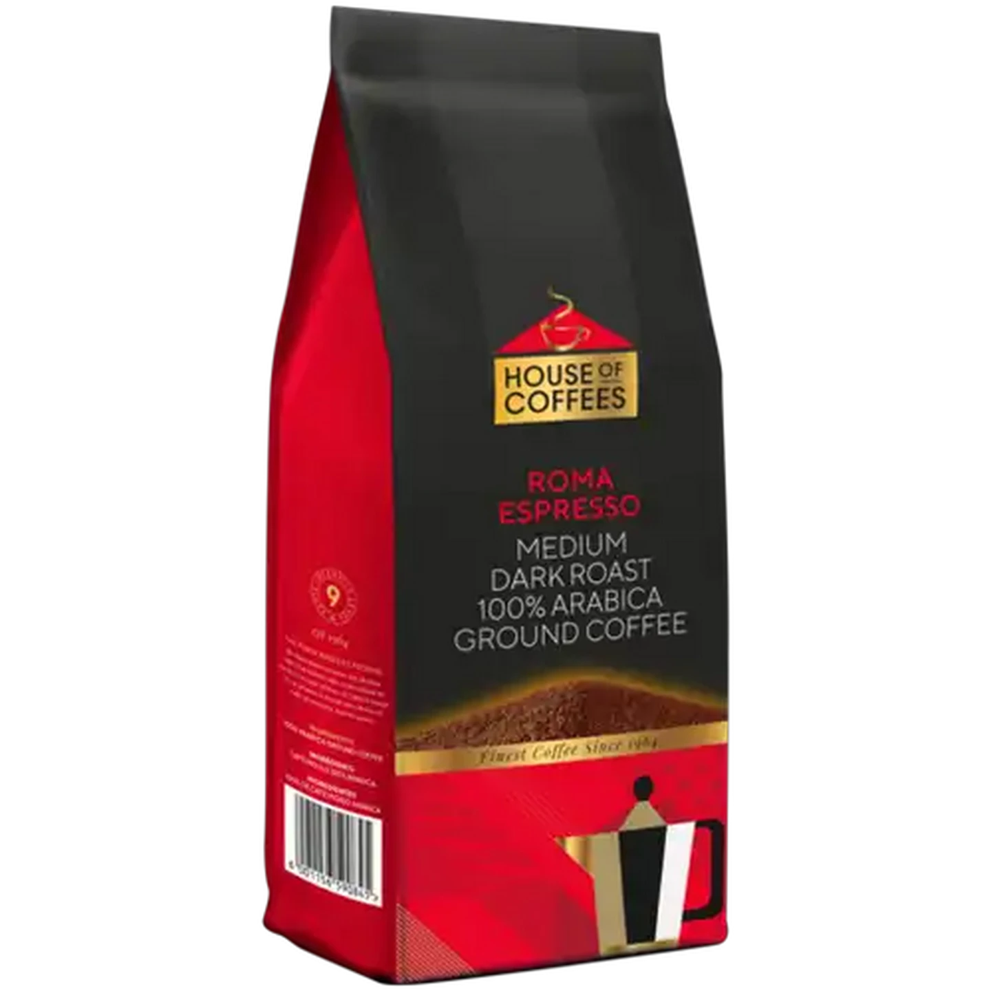Image of House of Coffees Roma Espresso Medium Dark Roast Ground Coffee Pouch 250g