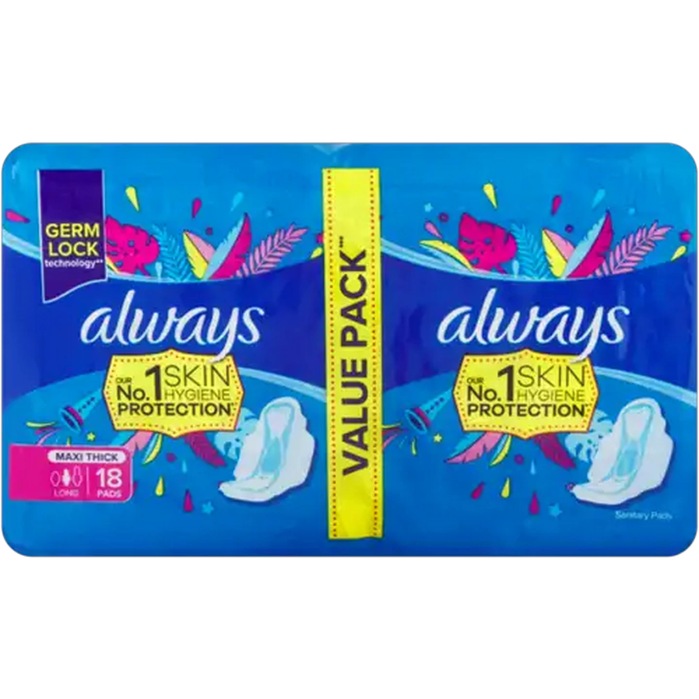 Image of Always Long Maxi Thick Sanitary Pads 18 Pack