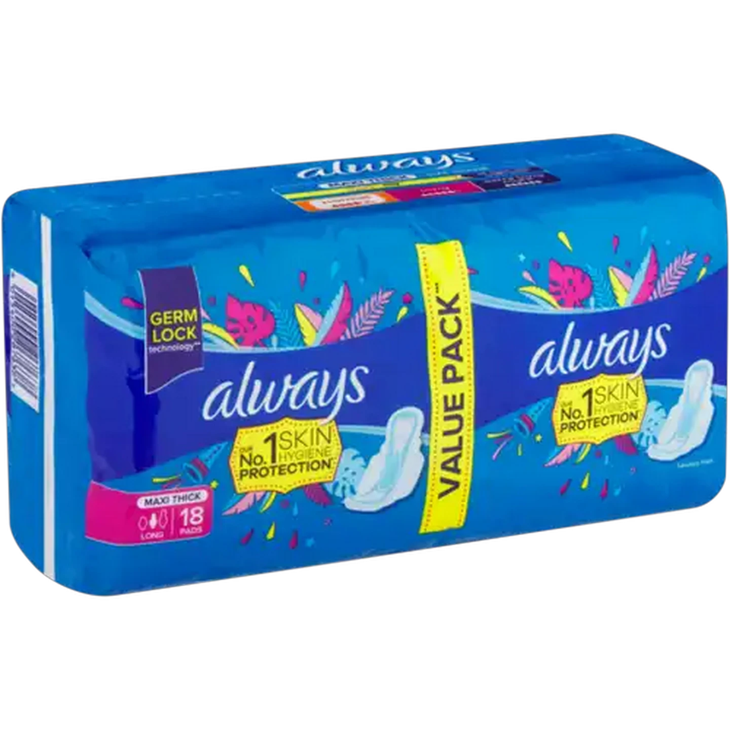 Image of Always Long Maxi Thick Sanitary Pads 18 Pack