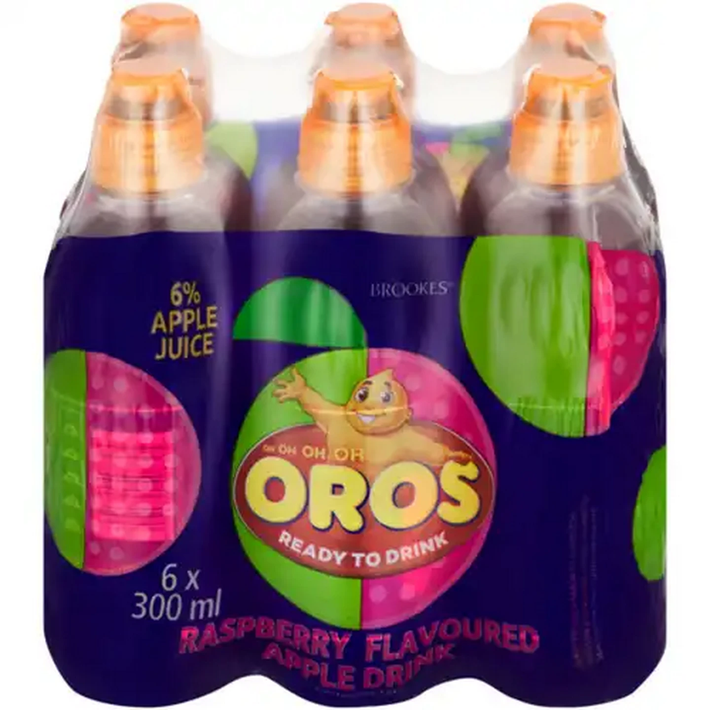Image of Oros Raspberry Flavoured Apple Drink 6 x 300ml