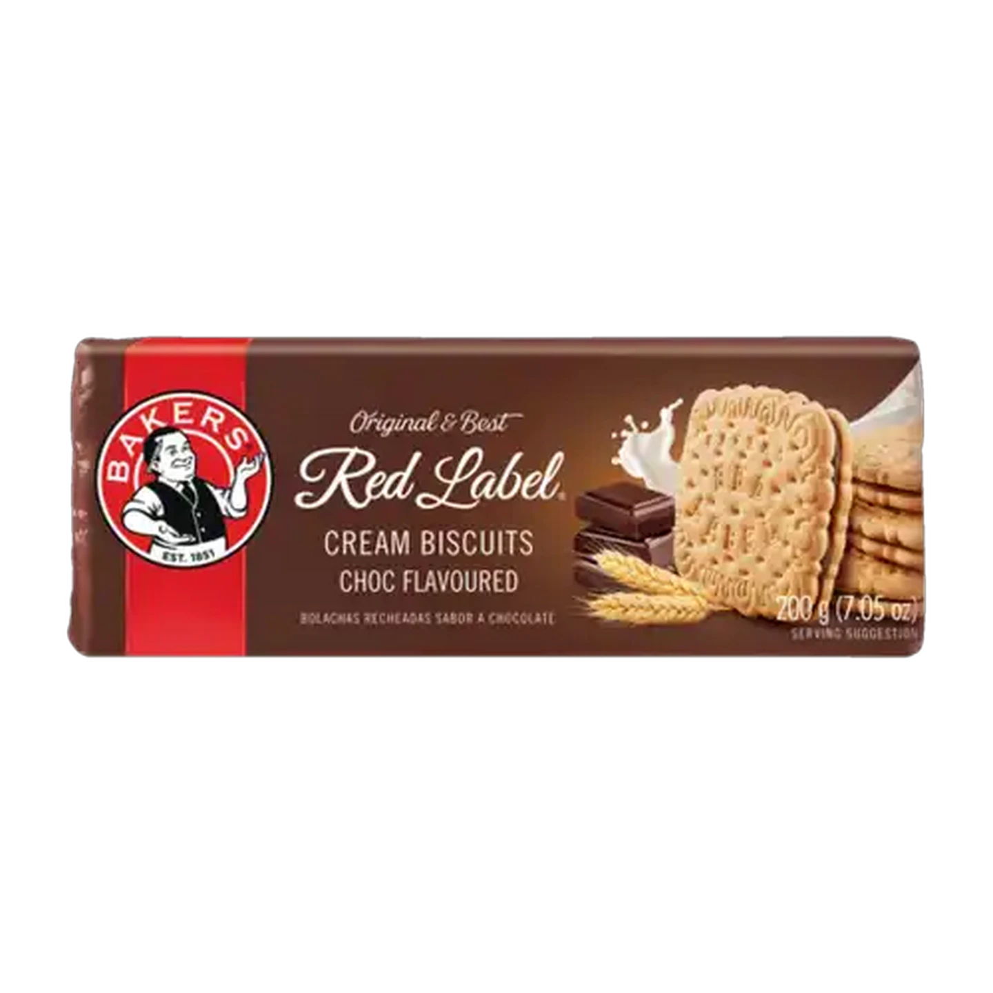 Image of Bakers Red Label Chocolate Flavoured Cream Biscuits 200g