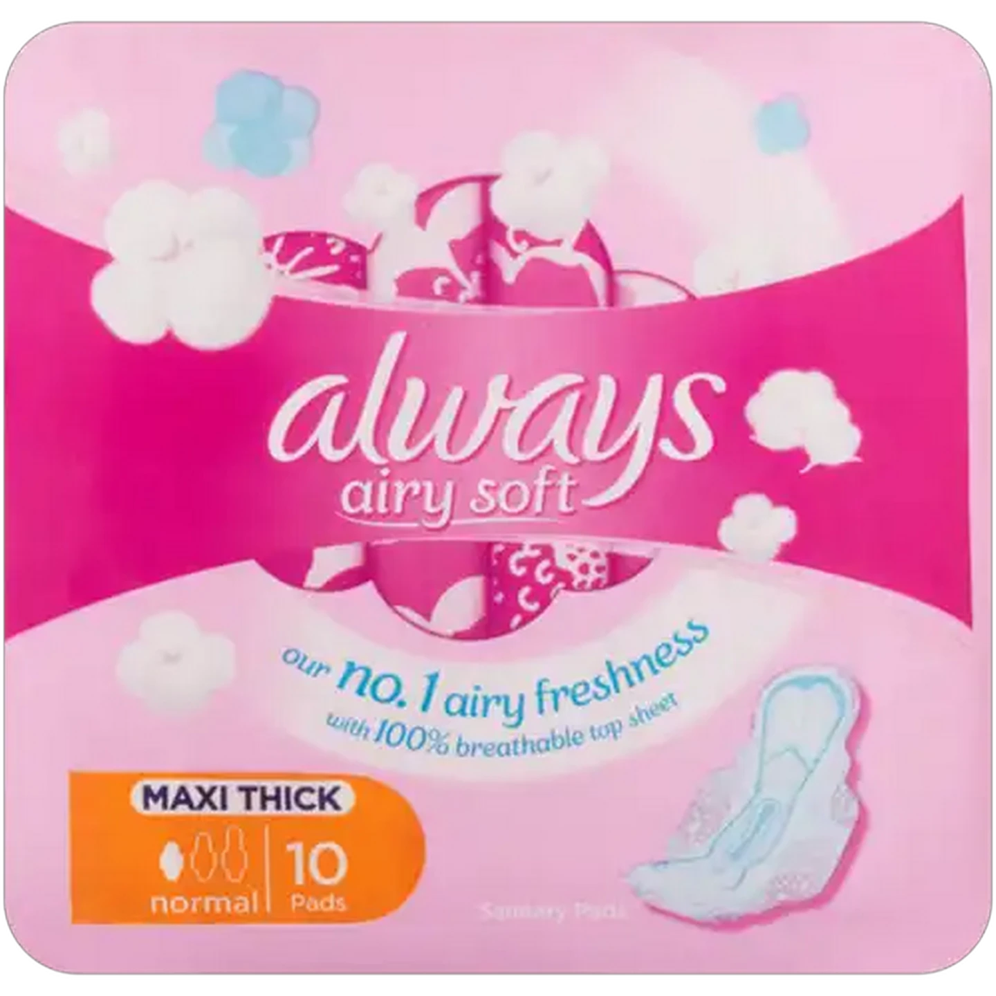 Image of Always Airy Soft Normal Maxi Thick Sanitary Pads 10 Pack