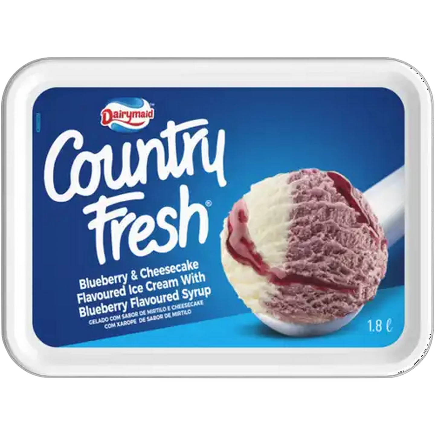 Image of Dairymaid Country Fresh Blueberry & Cheesecake Flavoured Ice Cream 1.8L