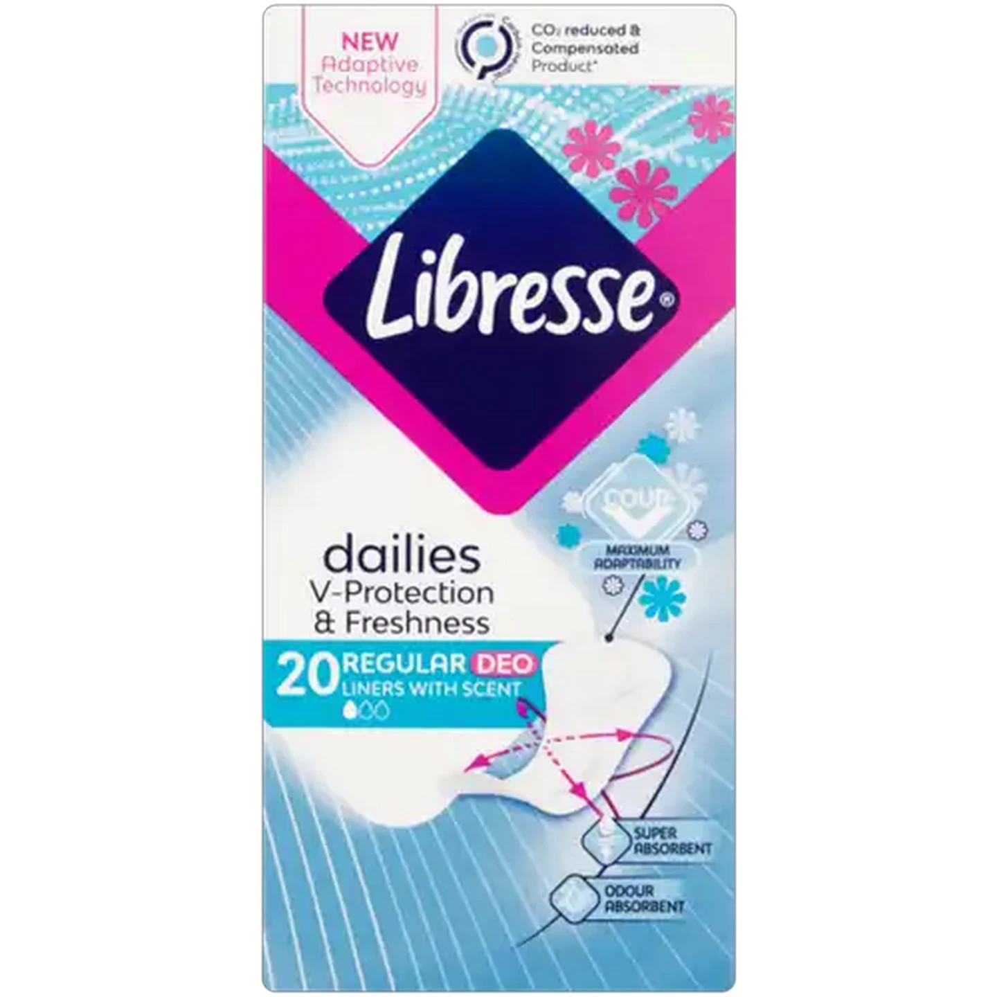 Image of Libresse Dailies Fresh Scented Regular Deo Panty Liners 20 Pack