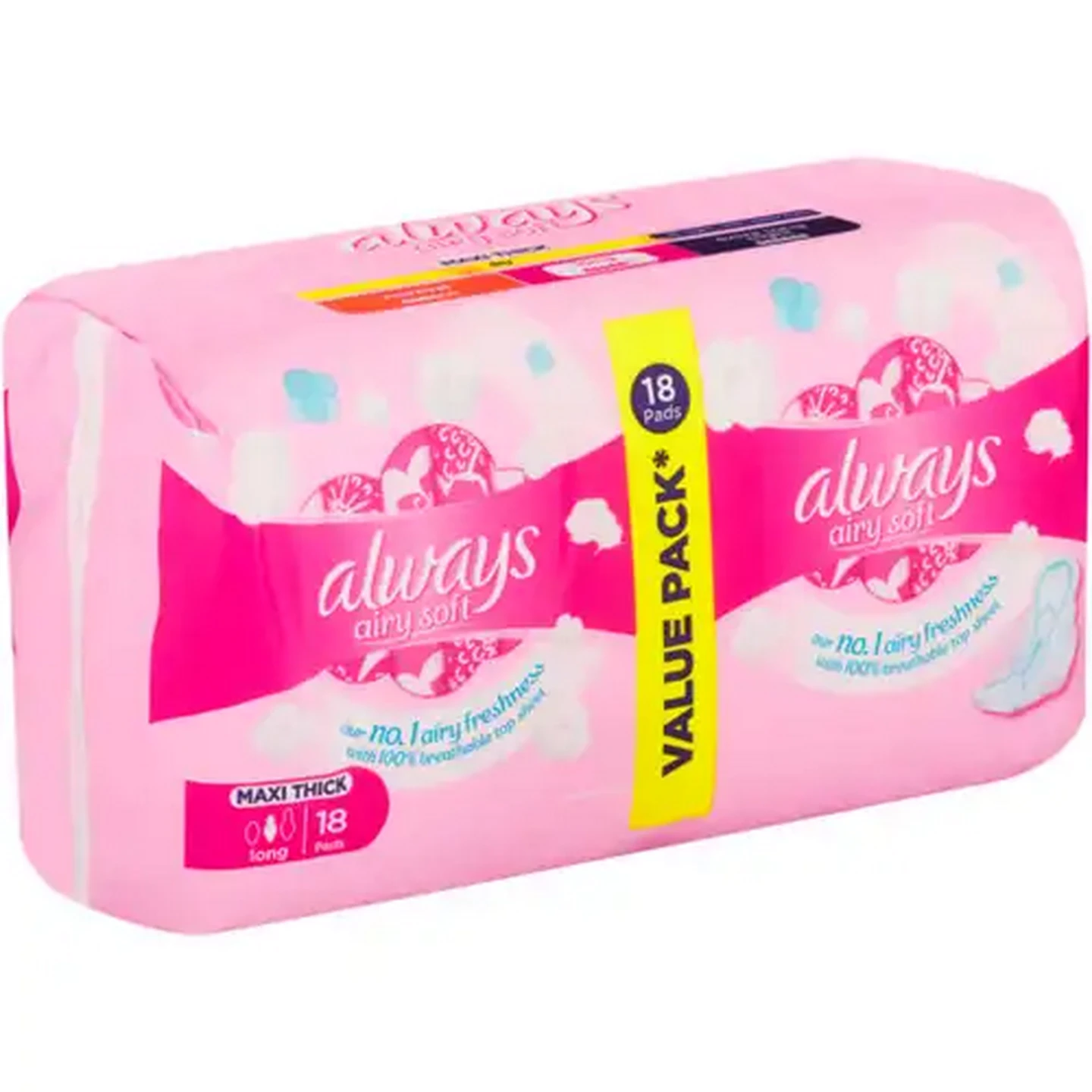 Image of Always Airy Soft Long Maxi Thick Sanitary Pads 18 Pack