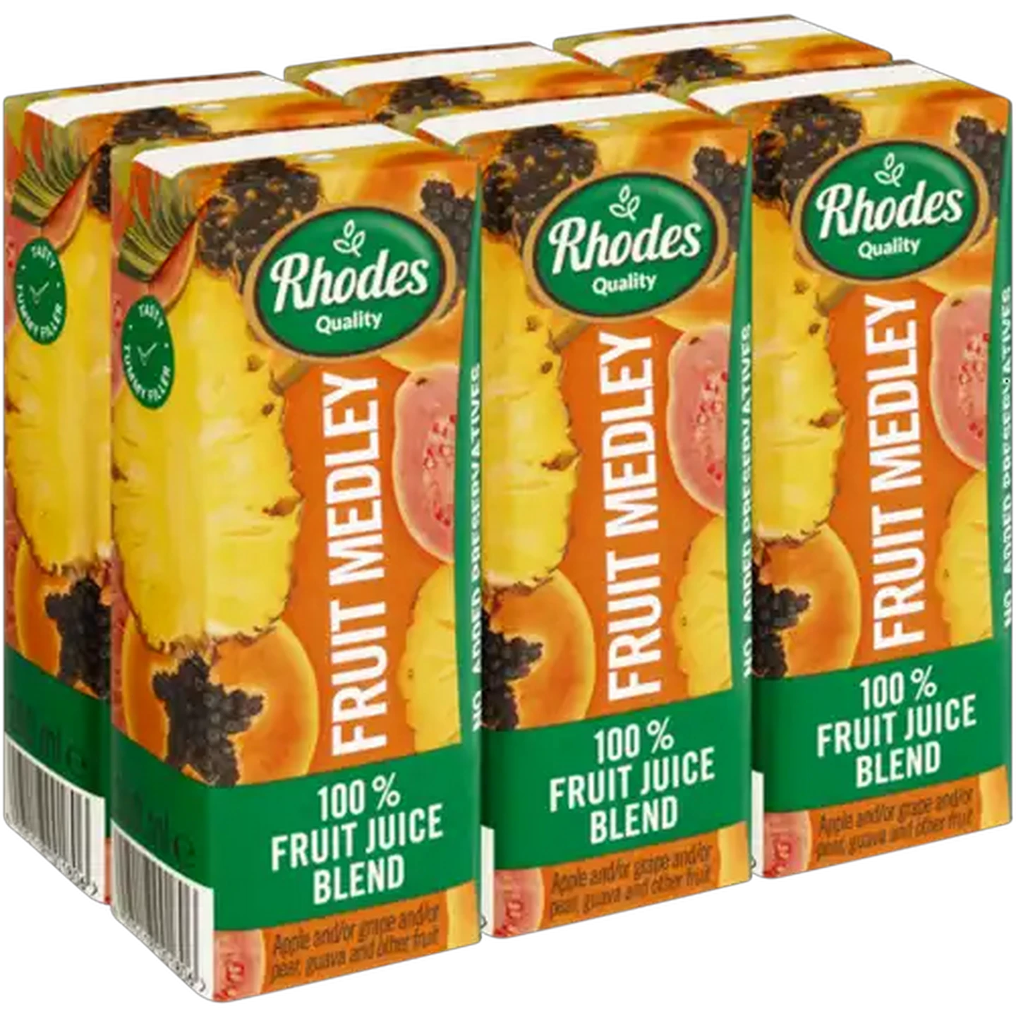 Image of Rhodes Quality Fruit Medley 100% Fruit Juice Blend 6 x 200ml