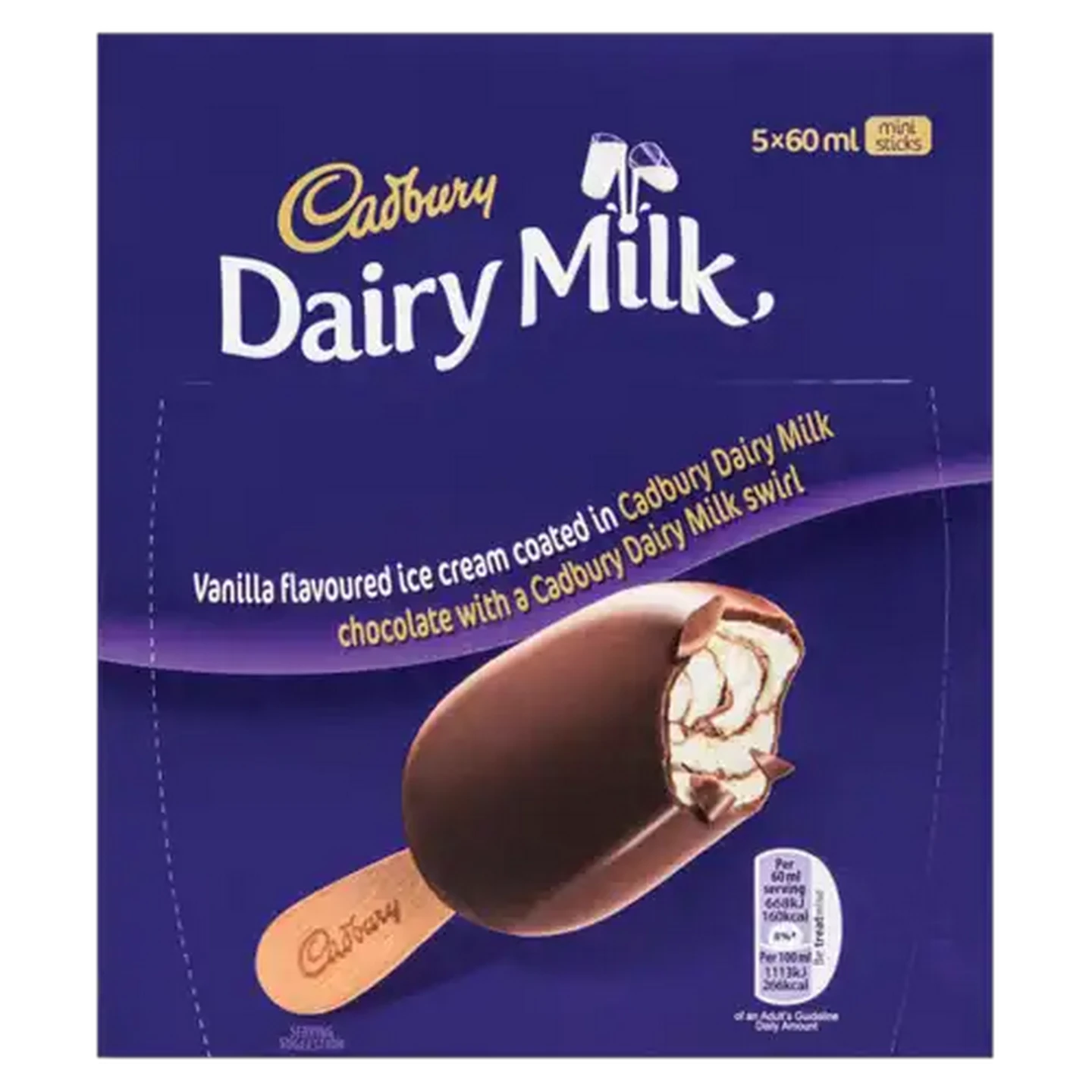 Image of Cadbury Dairy Milk Mini Ice Cream Sticks 5 x 60ml
