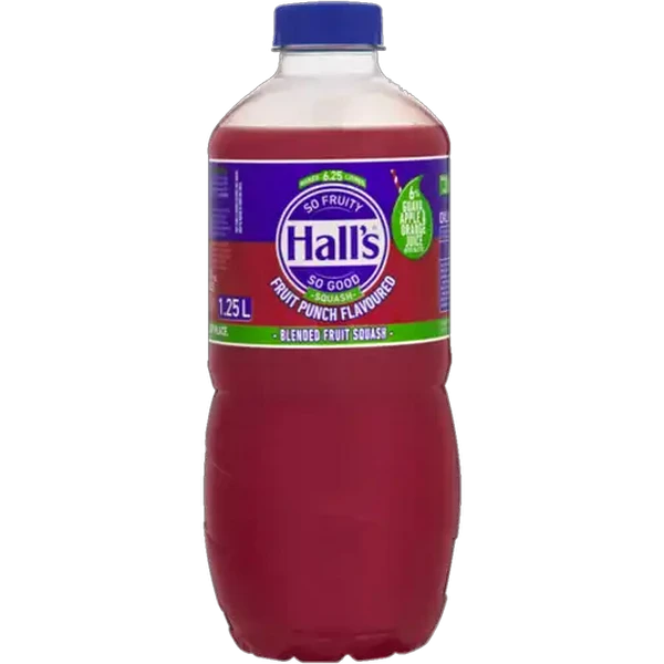 Hall's Fruit Punch Flavoured Blended Fruit Squash 1.25L
