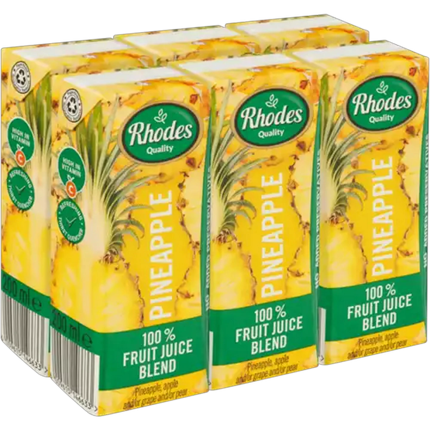 Image of Rhodes Quality Pineapple 100% Fruit Juice Blend 6 x 200ml