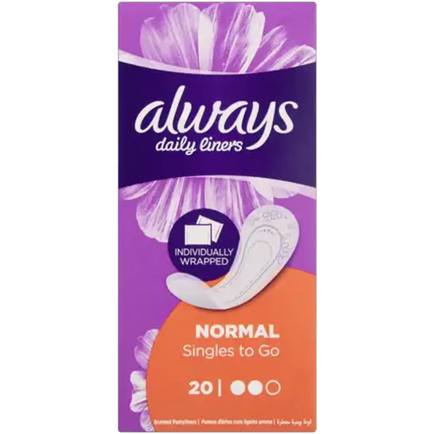 Image of Always Comfort Protect Individually Wrapped Daily Pantyliners 20 Pack