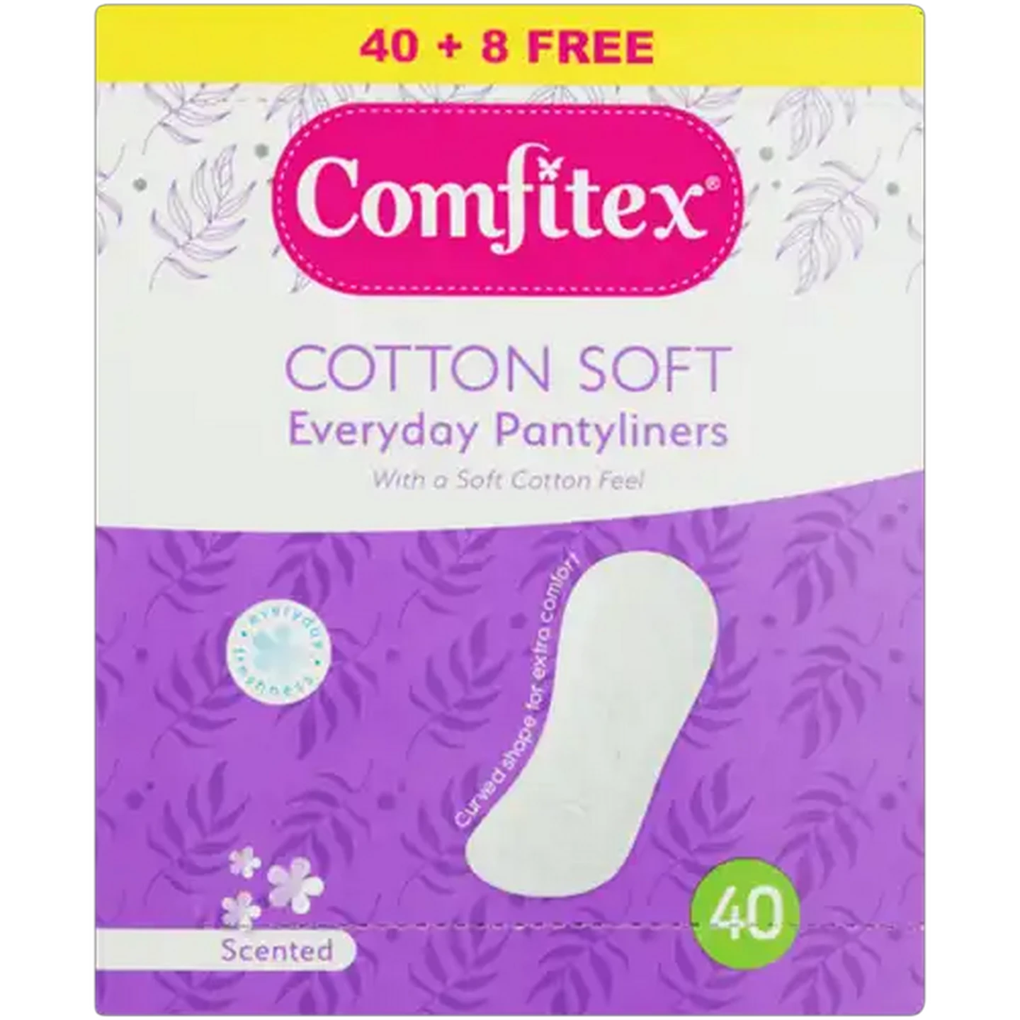 Image of Comfitex Cotton Soft Everyday Scented Pantyliners 40 Pack