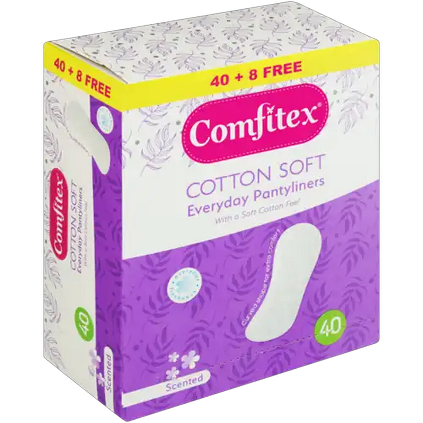 Image of Comfitex Cotton Soft Everyday Scented Pantyliners 40 Pack