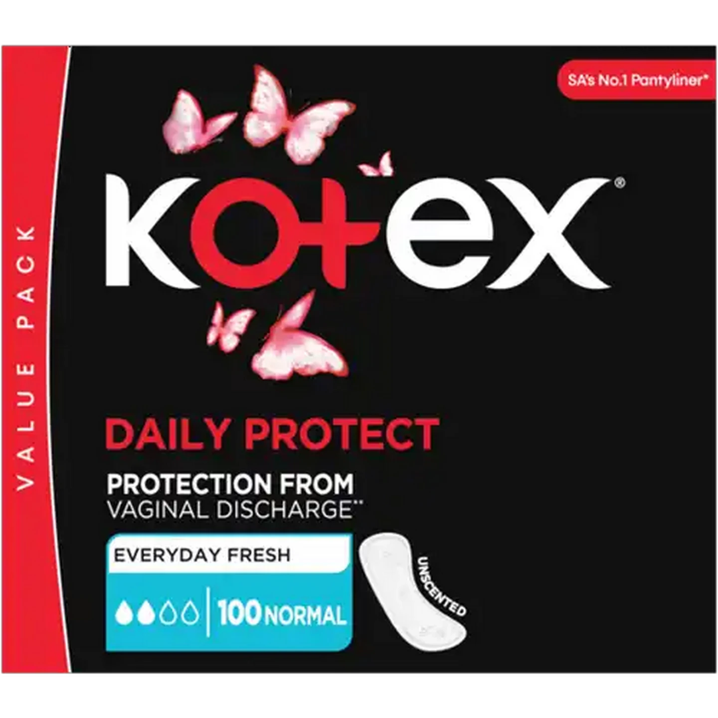 Image of Kotex Normal Daily Protect Unscented Pantyliners 100 Pack